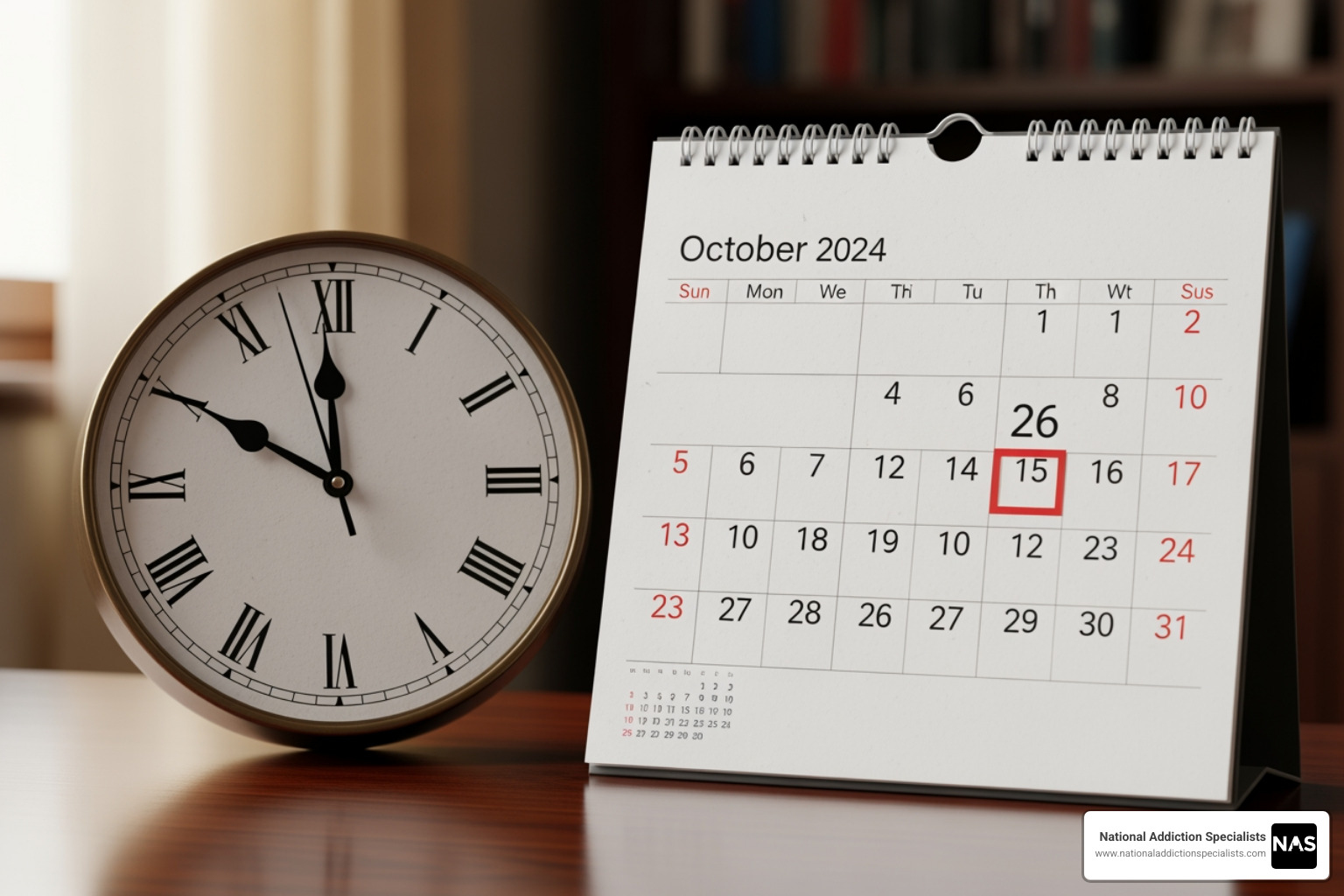 calendar and a clock, symbolizing duration of effects - can suboxone get you high