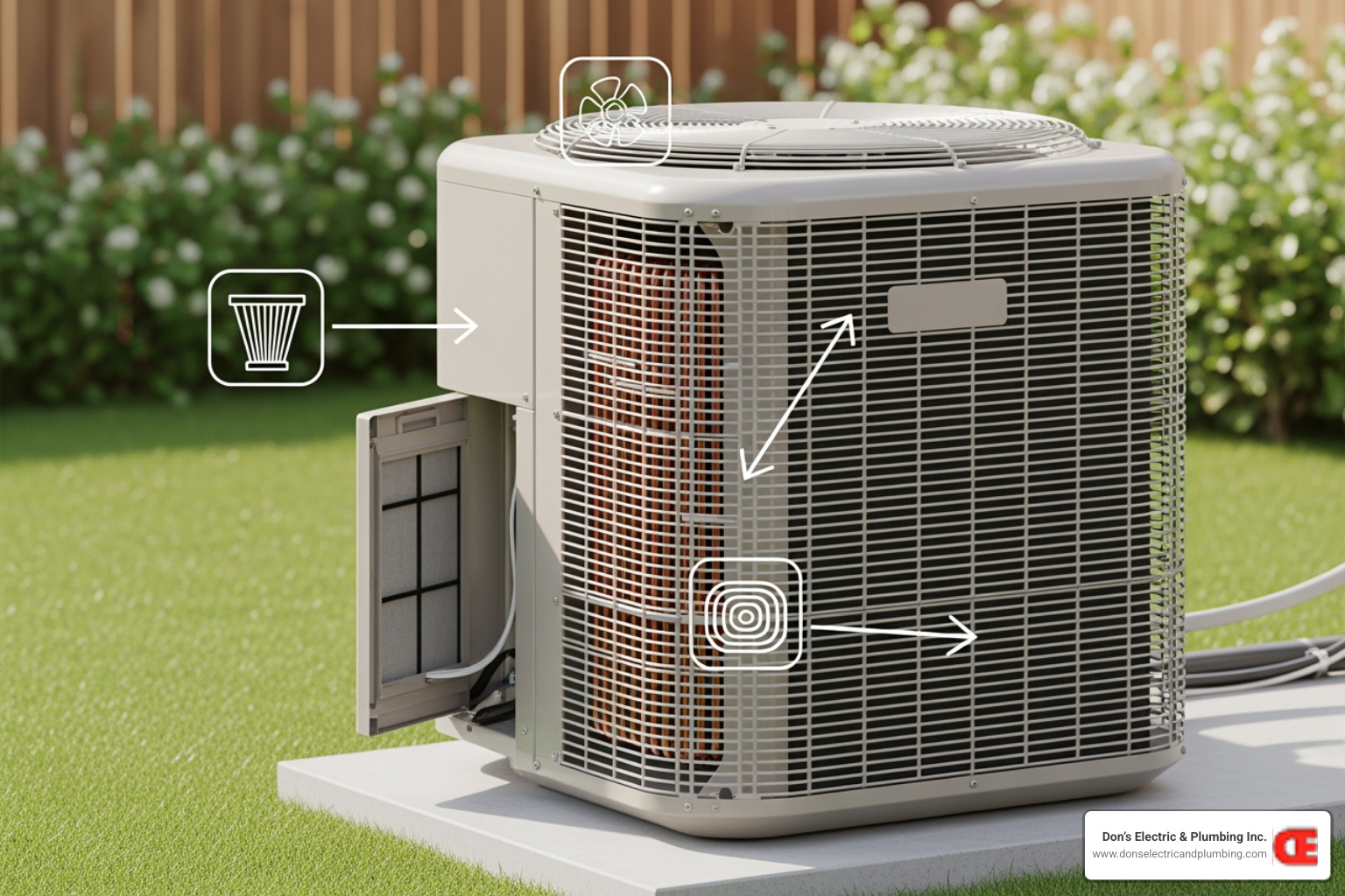 AC unit with icons pointing to the filter, coils, and fan - ac emergency broadalbin AC unit with icons pointing to the filter, coils, and fan - ac emergency broadalbin