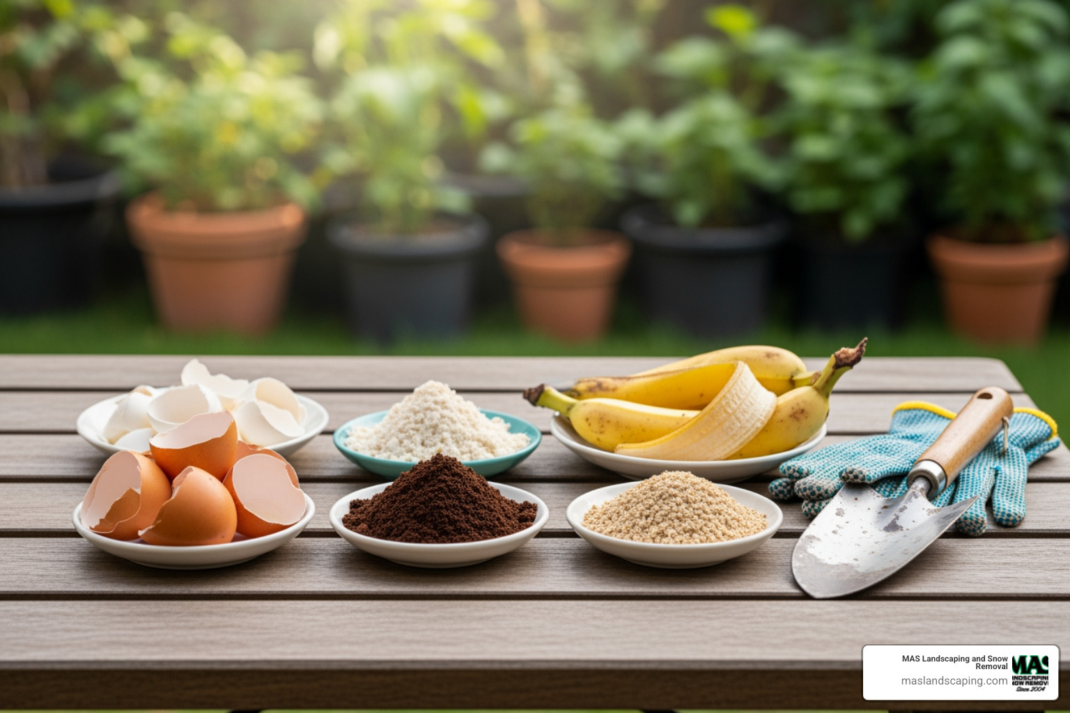 various household items like eggshells, coffee grounds, and banana peels ready for garden use. - how to get additional nutrients into your plants various household items like eggshells, coffee grounds, and banana peels ready for garden use. - how to get additional nutrients into your plants