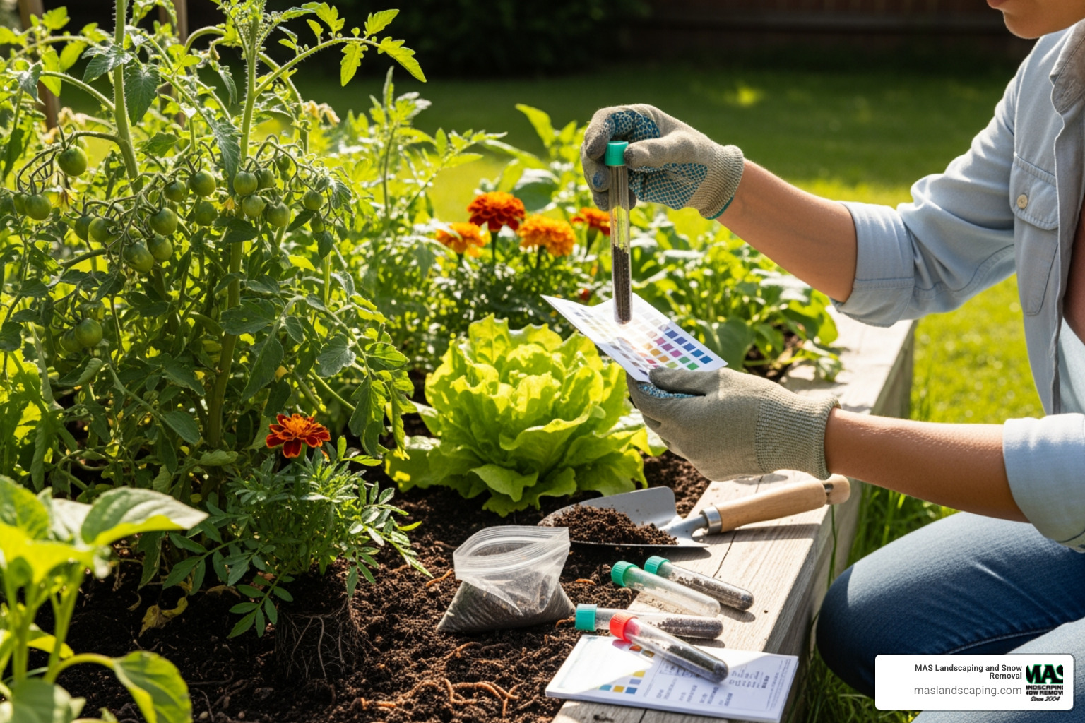 A person using a soil testing kit in a garden bed. - how to get additional nutrients into your plants A person using a soil testing kit in a garden bed. - how to get additional nutrients into your plants