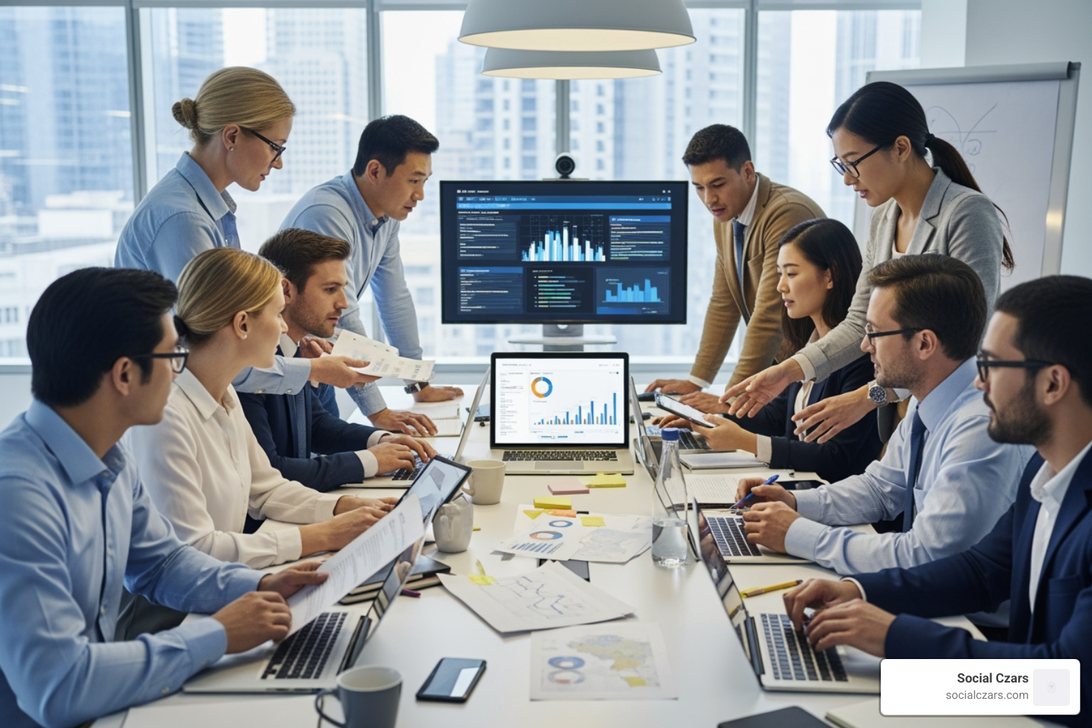 team collaborating during a crisis simulation exercise - Digital crisis communication team collaborating during a crisis simulation exercise - Digital crisis communication