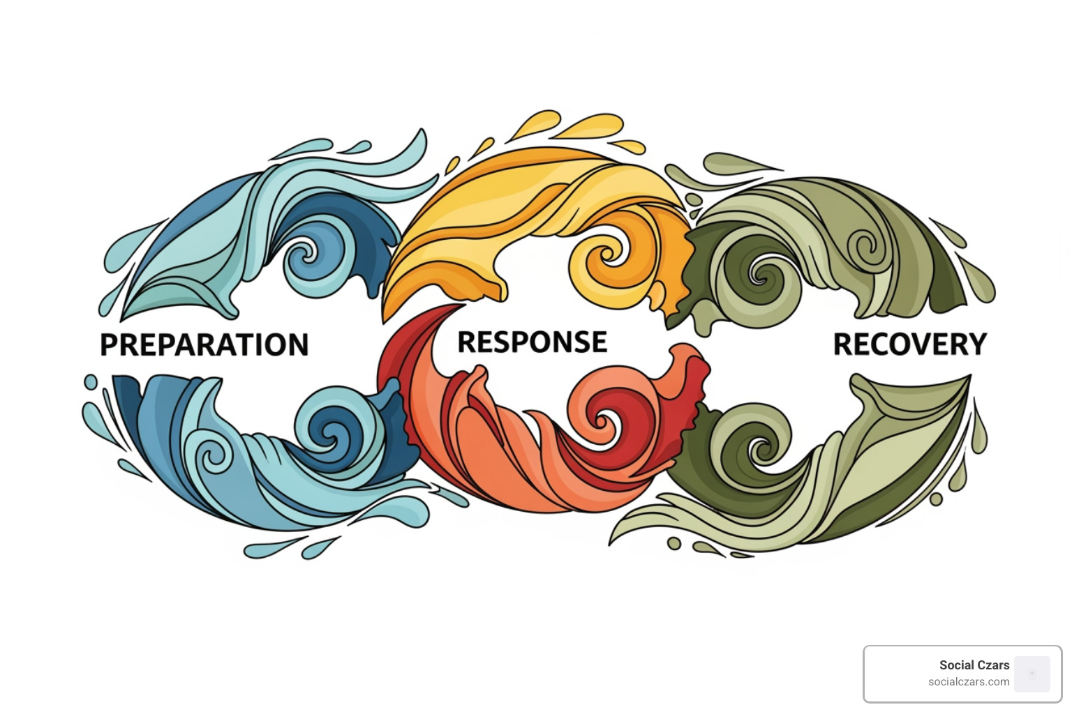 illustration of the three phases of crisis management - Digital crisis communication illustration of the three phases of crisis management - Digital crisis communication