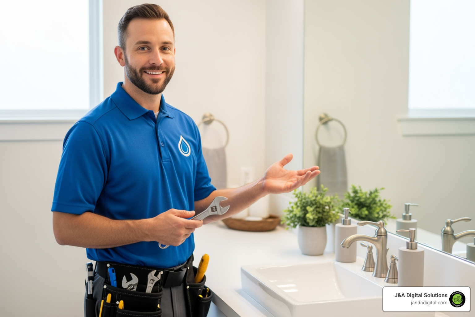 Facebook video ad showing a plumber giving a quick tip - plumbing ads Facebook video ad showing a plumber giving a quick tip - plumbing ads