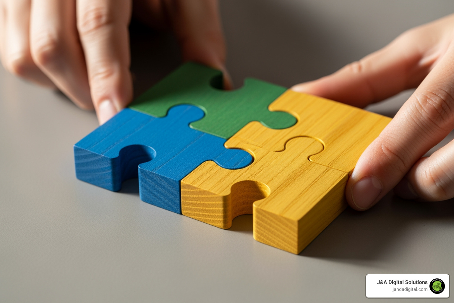 a person connecting puzzle pieces labeled "Content," "Links," and "PR" - off page seo insights