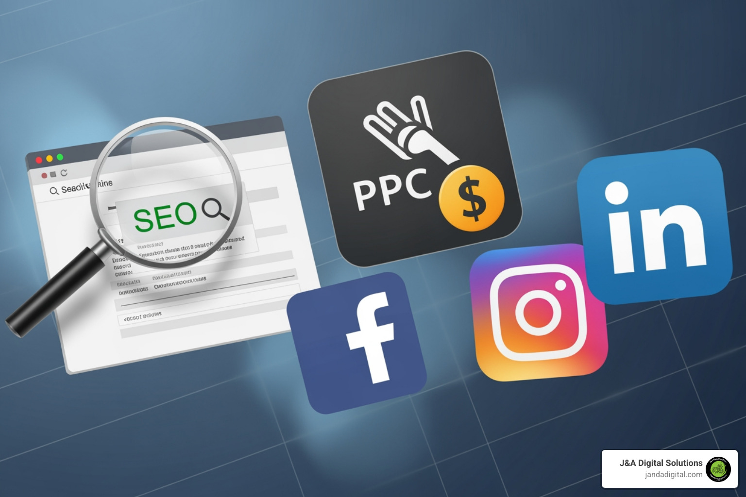 collage showing different marketing channels like SEO, PPC, and social media - online lead generation services near me collage showing different marketing channels like SEO, PPC, and social media - online lead generation services near me