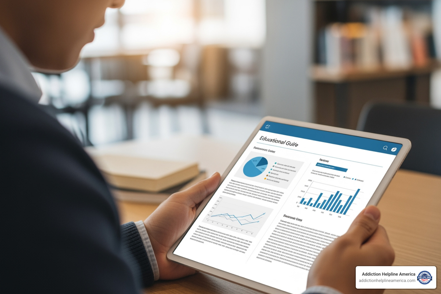 A person reading an educational guide on a tablet, symbolizing access to valuable information - drug rehab centers in san diego ca A person reading an educational guide on a tablet, symbolizing access to valuable information - drug rehab centers in san diego ca