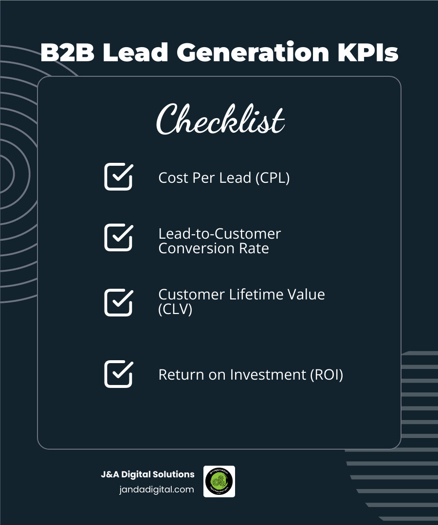 table comparing key B2B lead generation metrics like CPL, CVR, and ROI - b2b lead generation experts near me infographic checklist-dark-blue table comparing key B2B lead generation metrics like CPL, CVR, and ROI - b2b lead generation experts near me infographic checklist-dark-blue