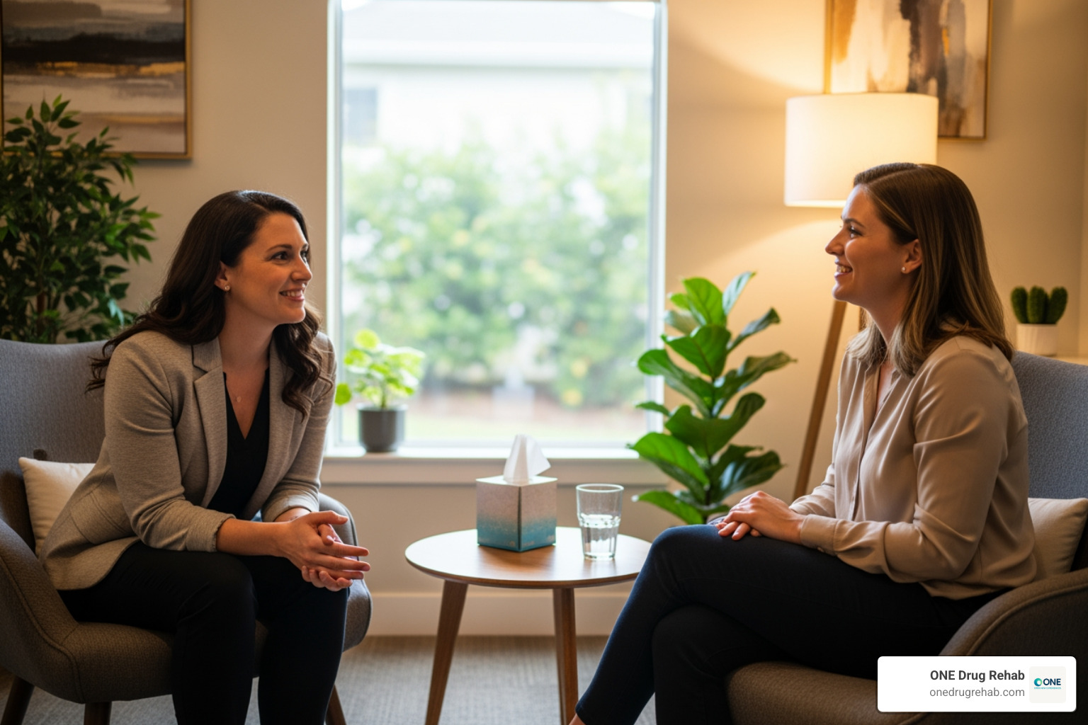 a therapist and client in a positive one-on-one session - best drug rehab