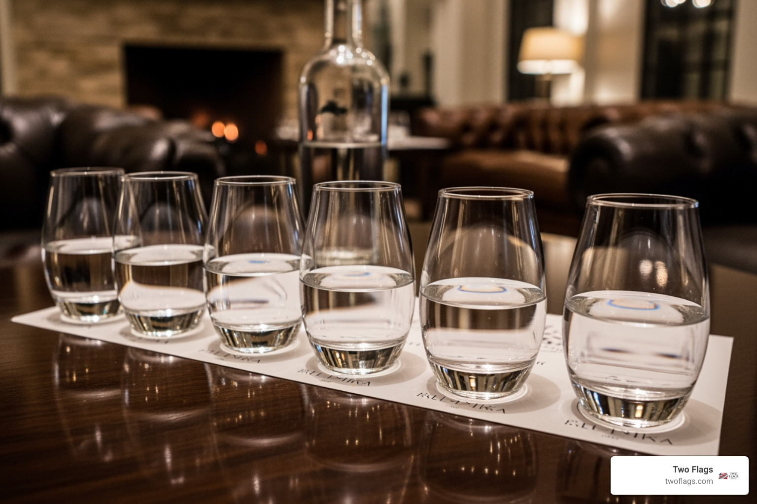 vodka tasting flight in neat glasses - vodkas from poland