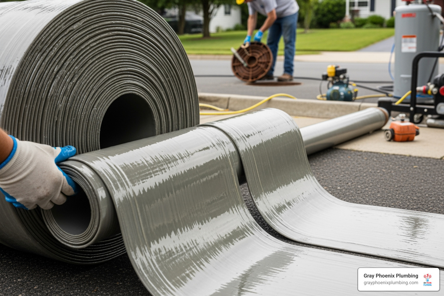 CIPP liner being prepared for insertion - sewer relining near me CIPP liner being prepared for insertion - sewer relining near me