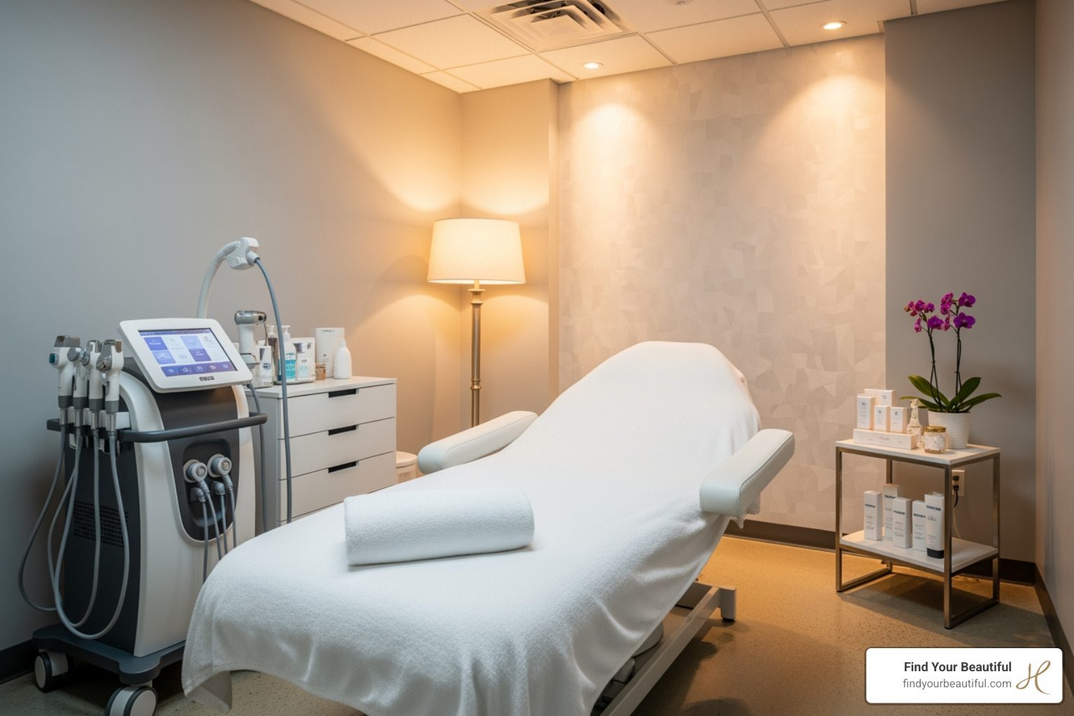 Clean and professional med spa treatment room with modern equipment - morpheus8 near me Clean and professional med spa treatment room with modern equipment - morpheus8 near me