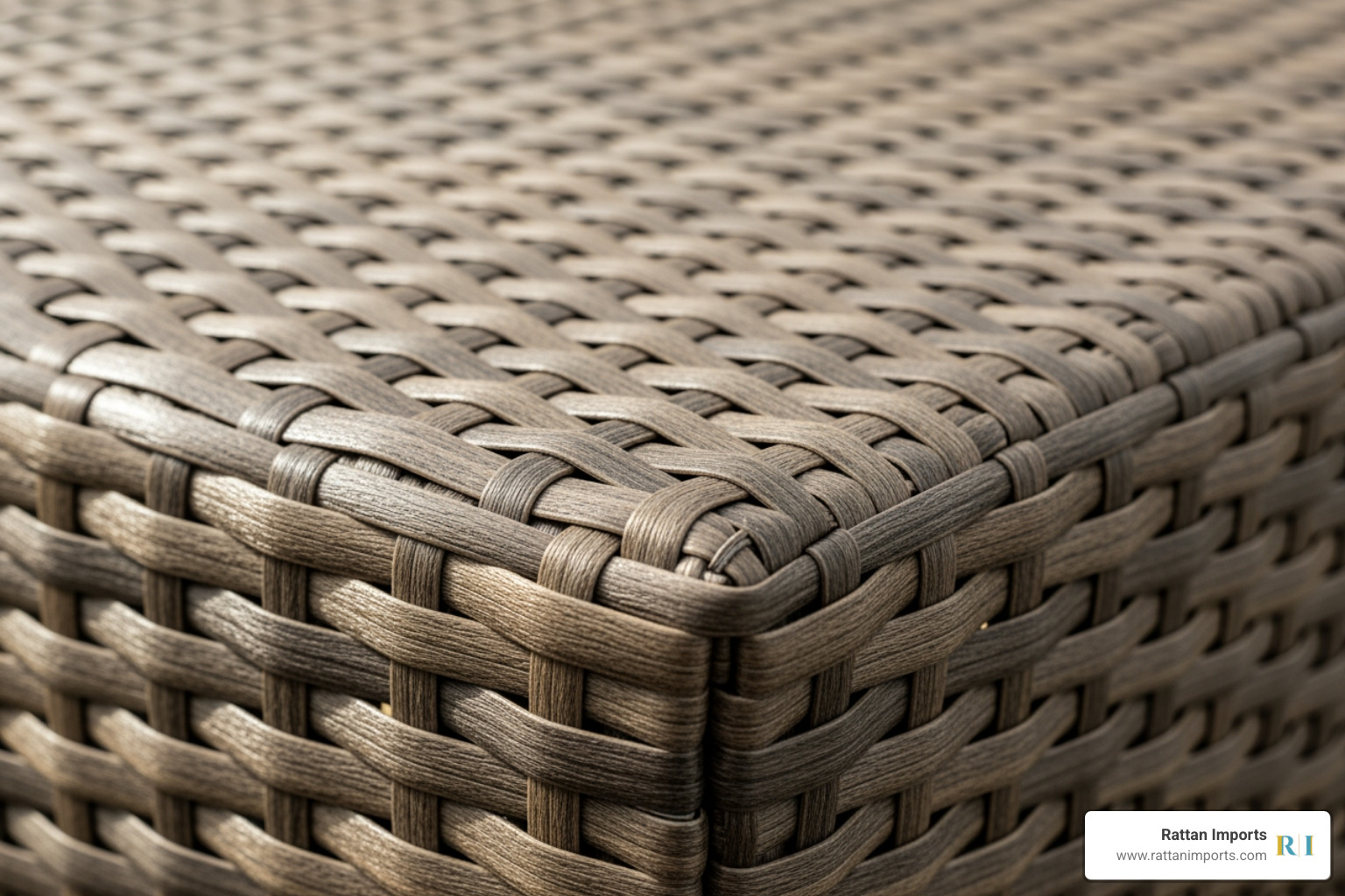 close-up shot highlighting the intricate weave of a high-quality PE rattan sectional. - Outdoor Rattan sectional