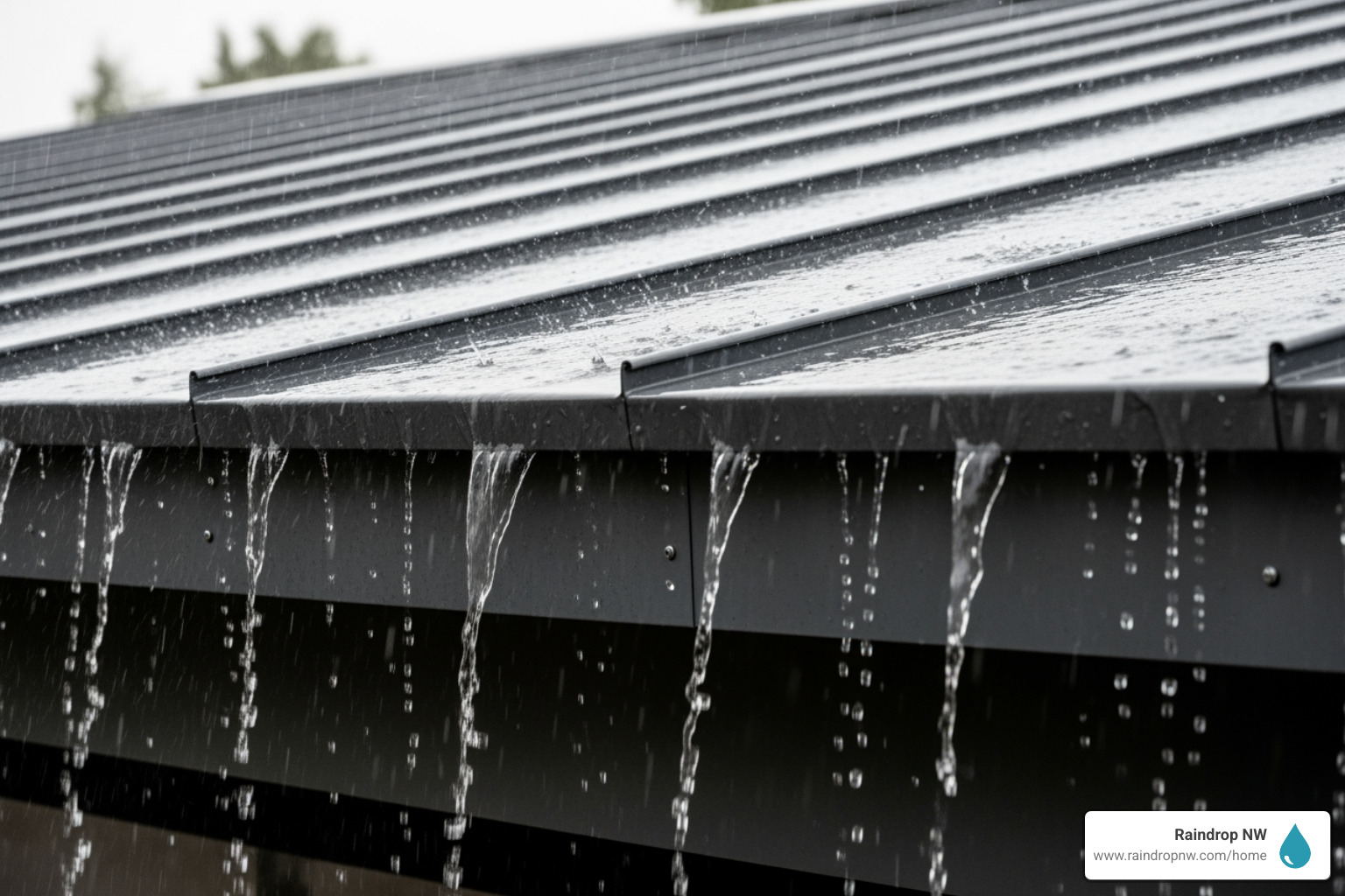 metal roof shedding rain - metal roofing contractor in orenco station or