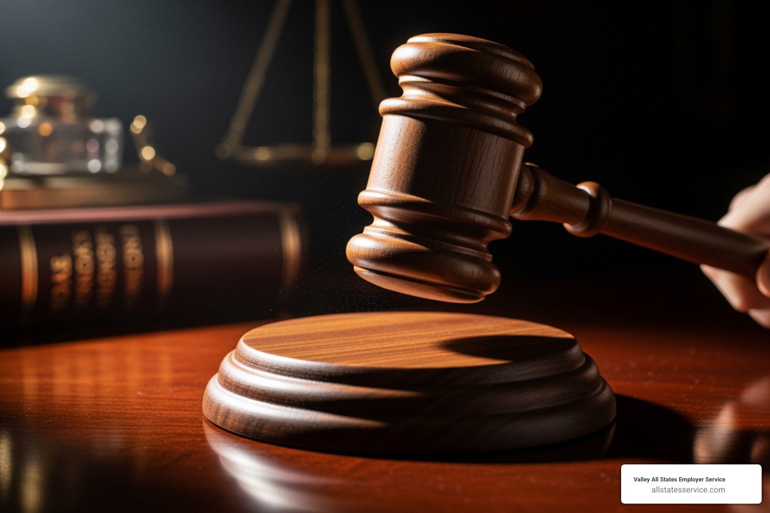 Gavel striking a sound block - federal acquisition regulation far e verify clause