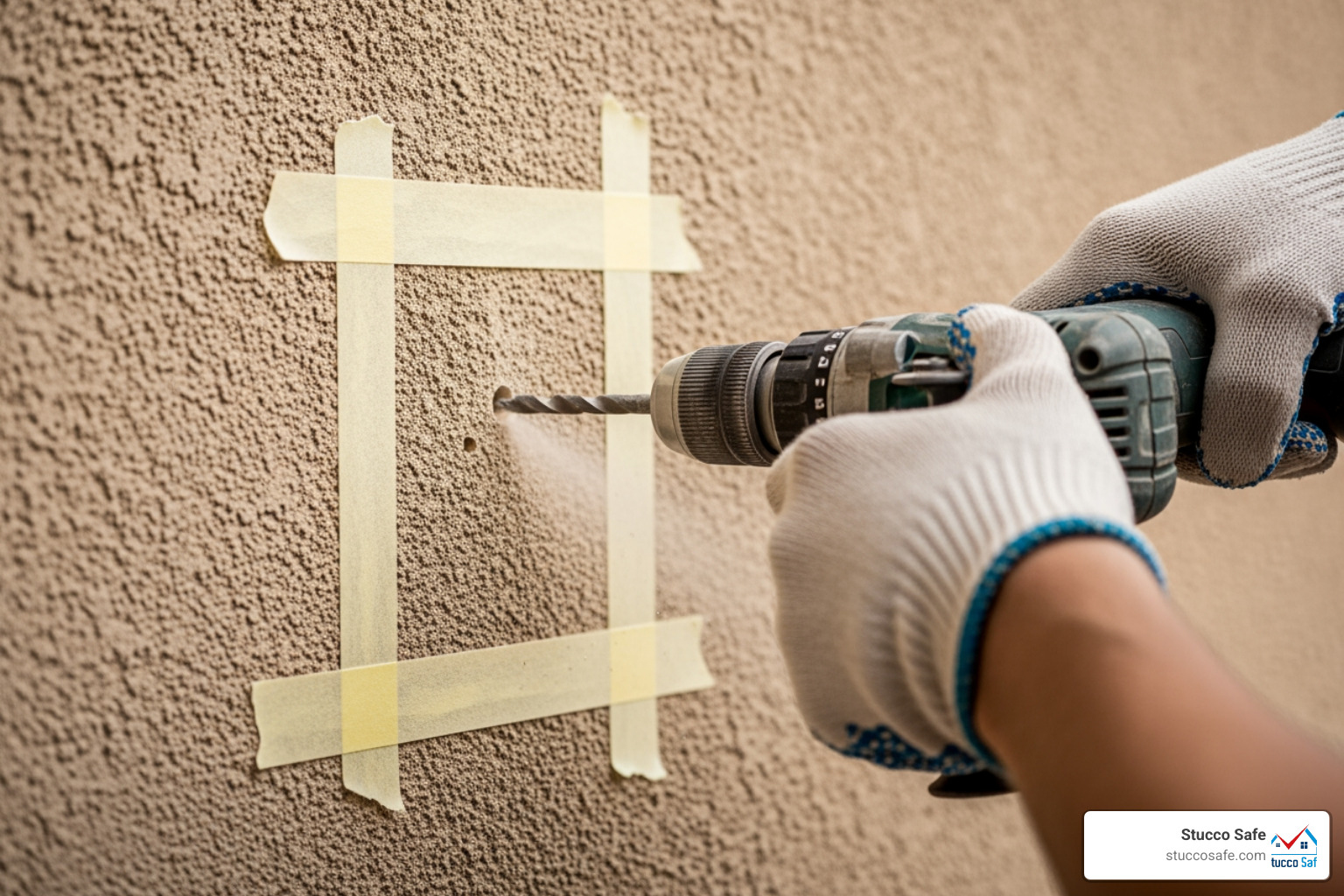 drilling into stucco with painter's tape - how to install screws into stucco drilling into stucco with painter's tape - how to install screws into stucco