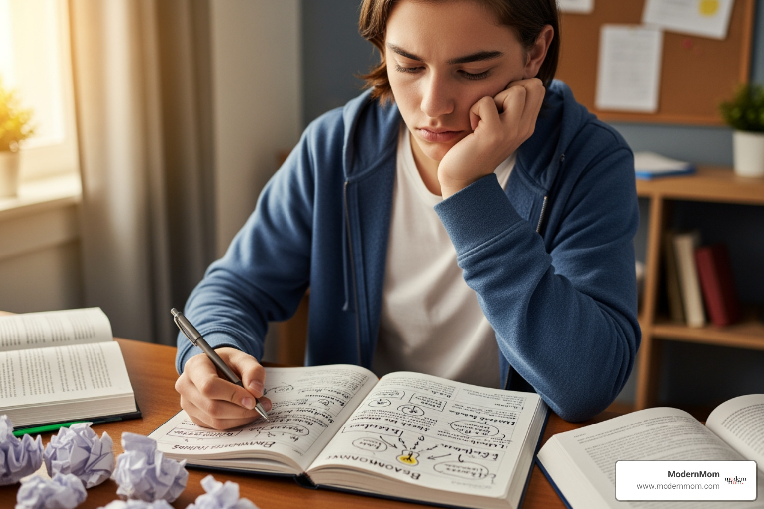 a teen brainstorming and writing in a journal - College application tips