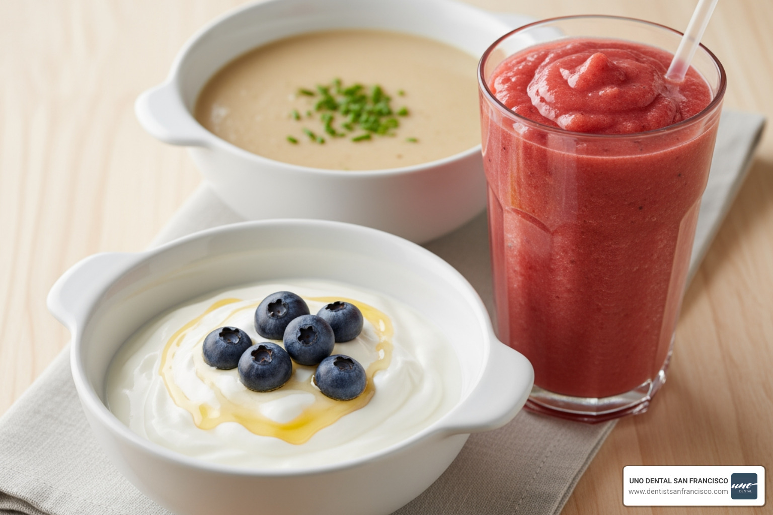 appropriate soft foods like yogurt, soup, and smoothies - tooth extraction San Francisco appropriate soft foods like yogurt, soup, and smoothies - tooth extraction San Francisco