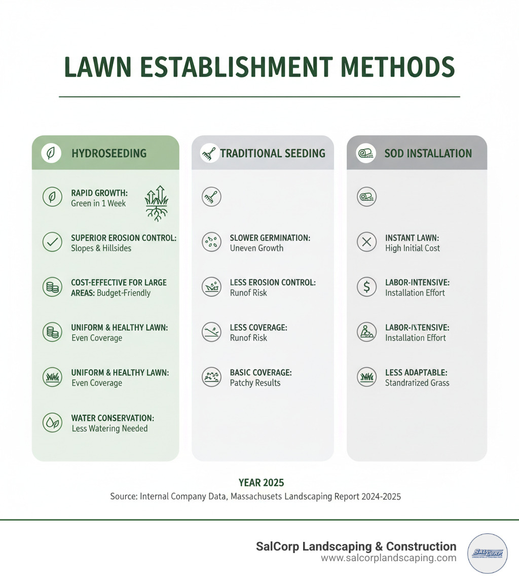 infographic highlighting the advantages of hydroseeding compared to other common approaches - mass hydroseed infographic 