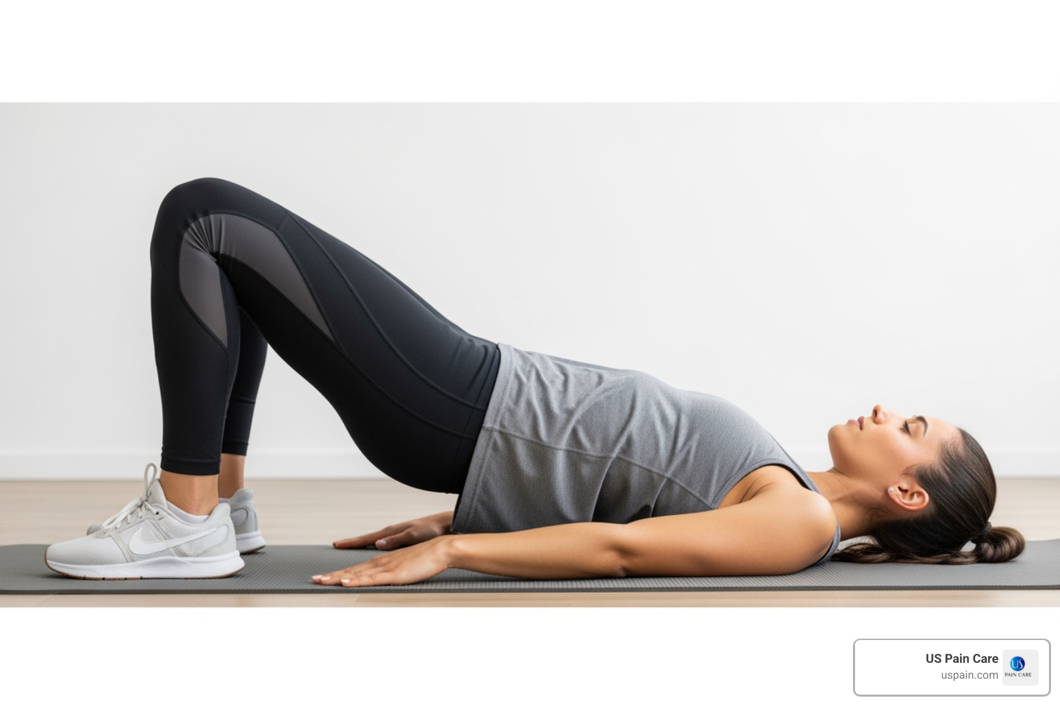of a person doing a proper bridge exercise - lower back pain muscle strain treatment