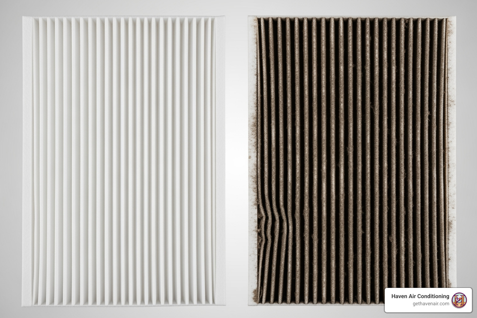 Clean vs. dirty furnace filter - furnace blowing cold air Clean vs. dirty furnace filter - furnace blowing cold air