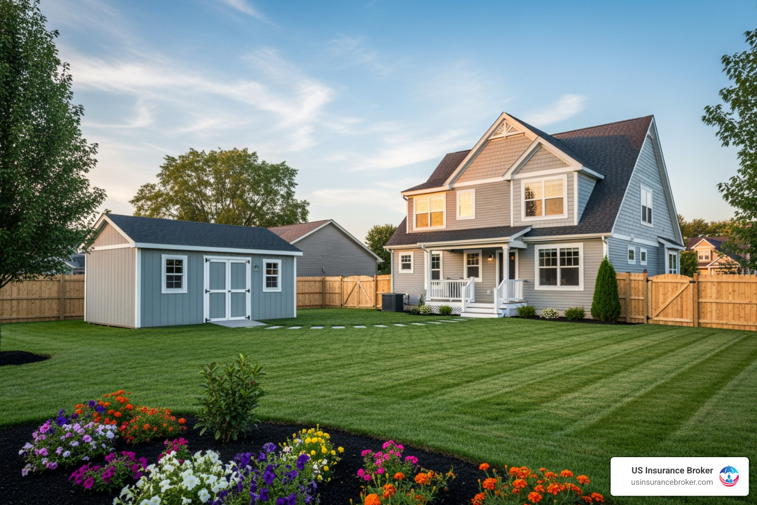 Image illustrating the difference between a dwelling and "other structures" like a shed or fence - HO3 insurance policy Image illustrating the difference between a dwelling and "other structures" like a shed or fence - HO3 insurance policy