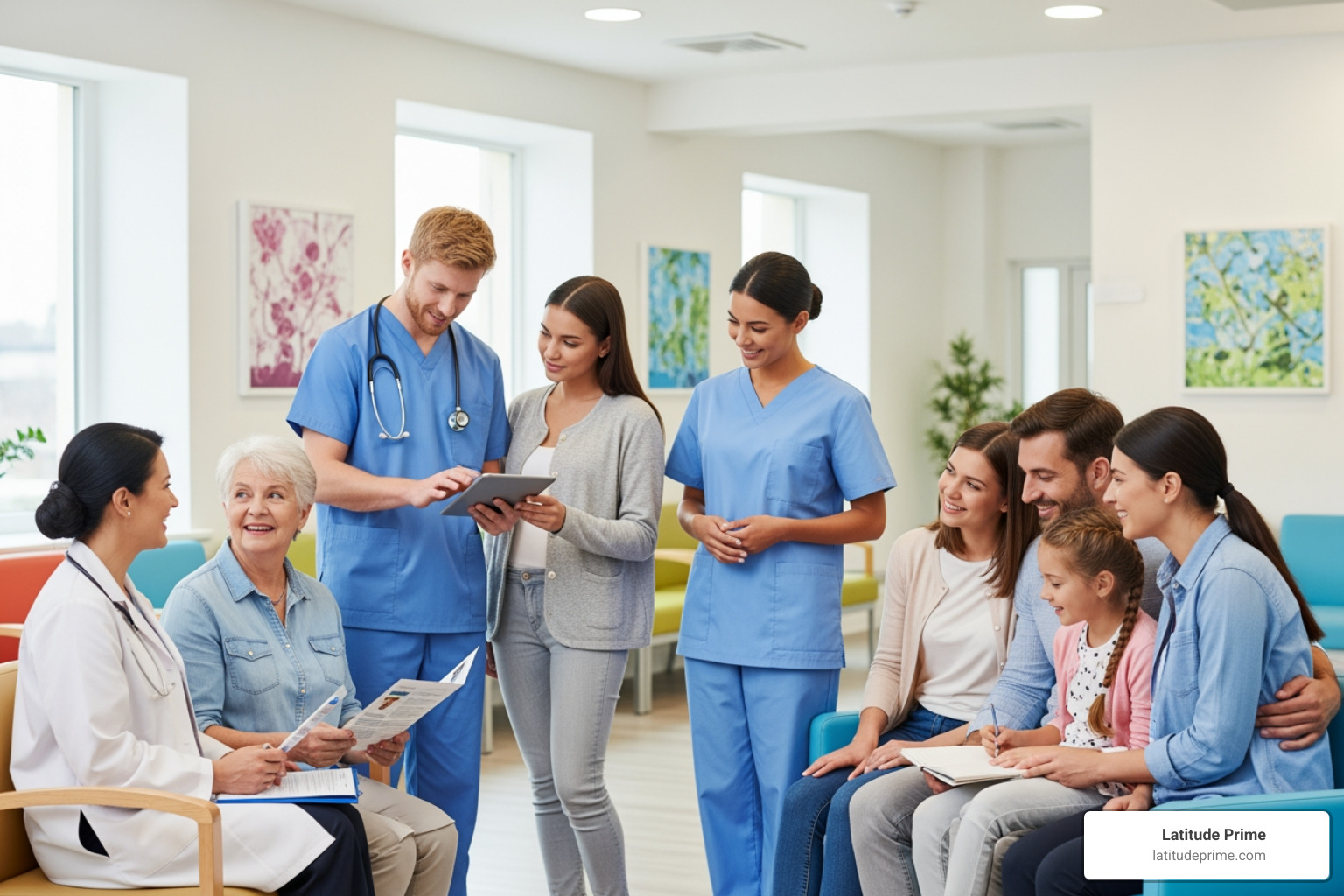 of a smiling, diverse group of people representing satisfied patients and providers - interpreter services for healthcare of a smiling, diverse group of people representing satisfied patients and providers - interpreter services for healthcare