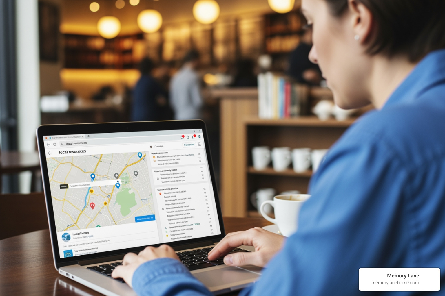 a person on a laptop searching for local resources - dementia care consultation