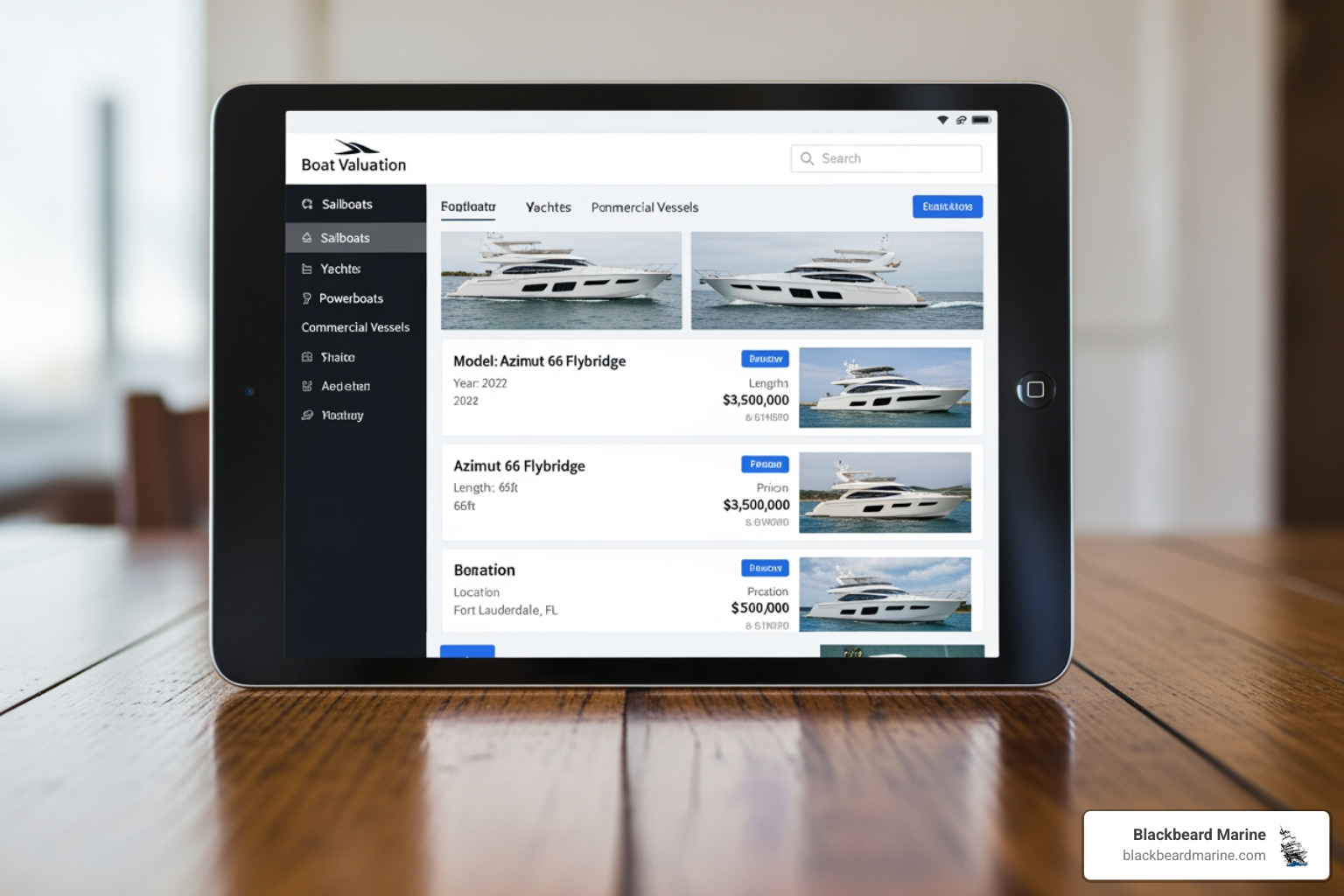 NADA Guides website on a tablet - pontoon trade in value