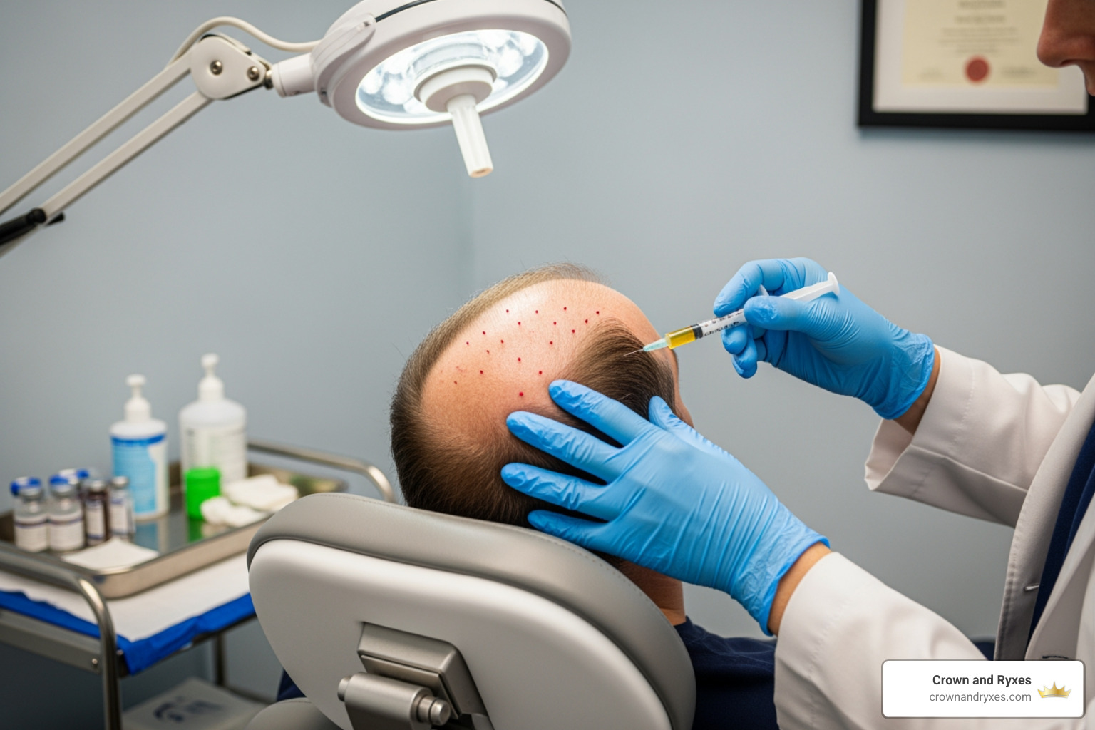 A non-invasive hair restoration procedure like PRP - male thinning hair treatment