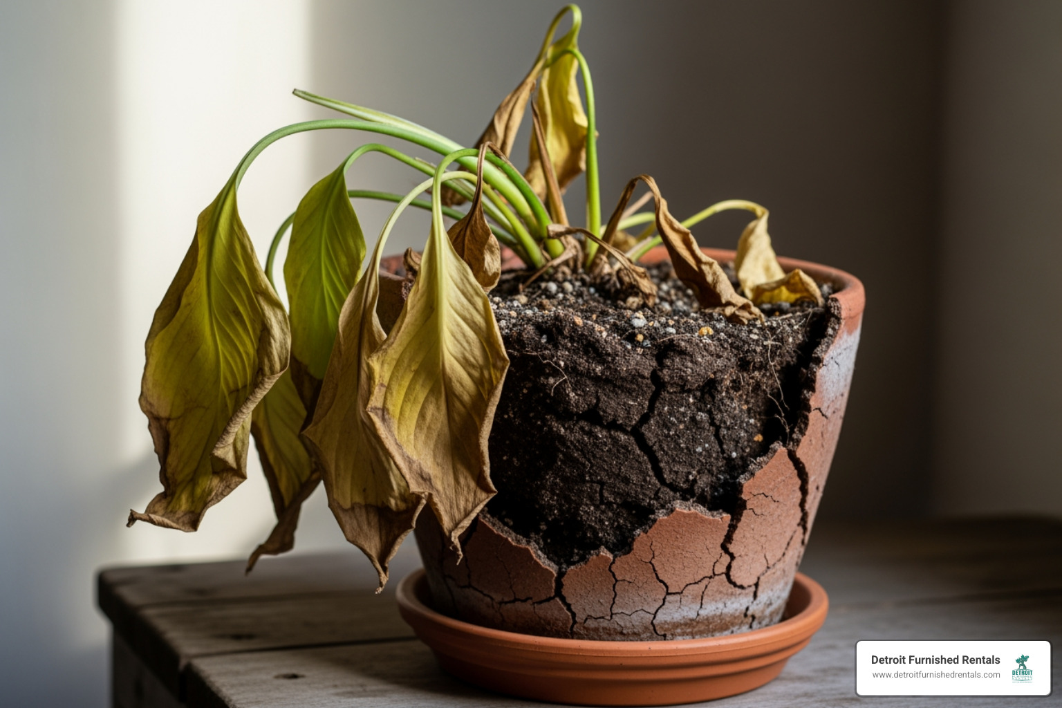 A wilting plant in a pot labeled "Profit" - Short term business