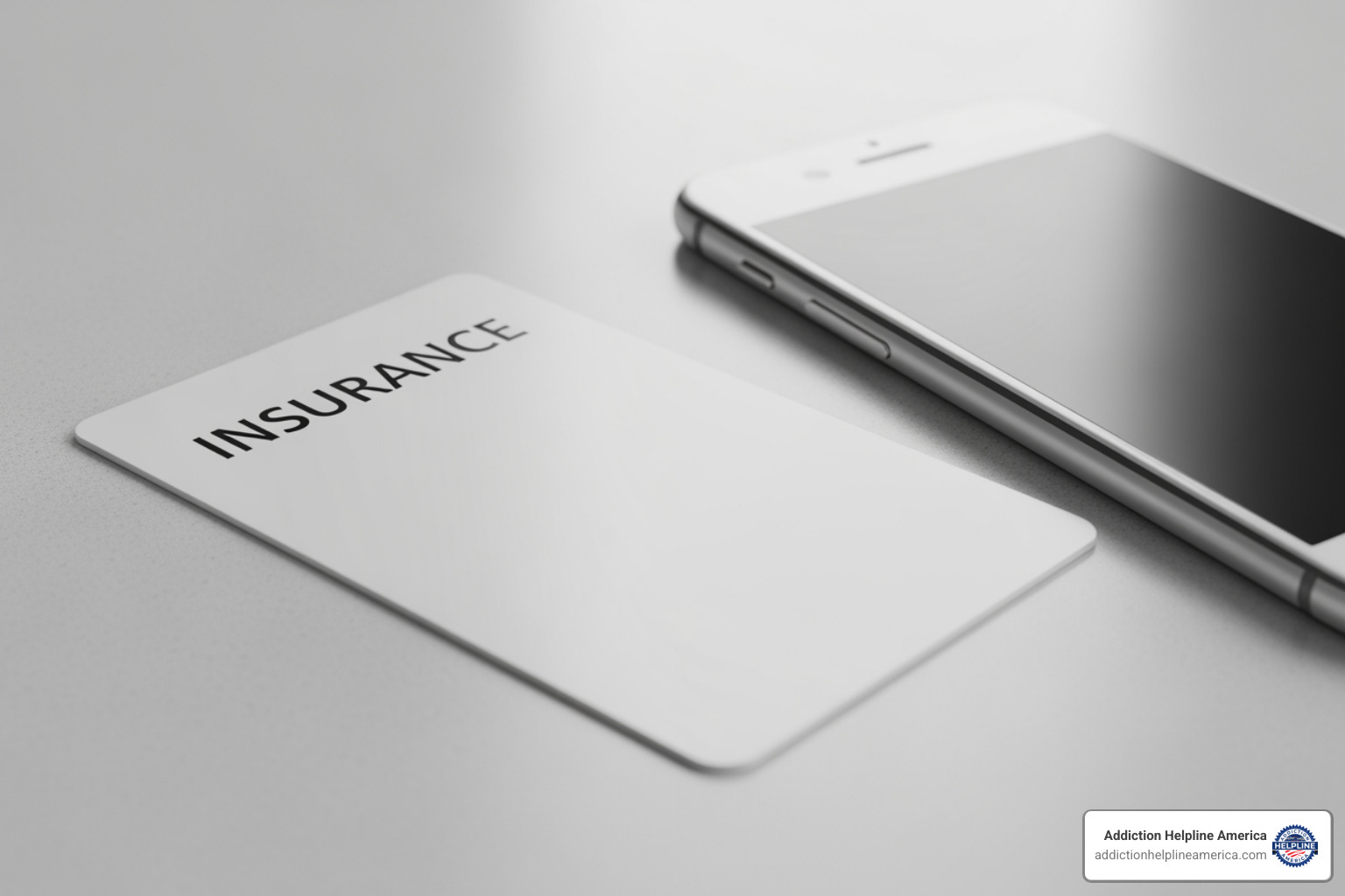 insurance card next to a phone - 30 days rehab near me