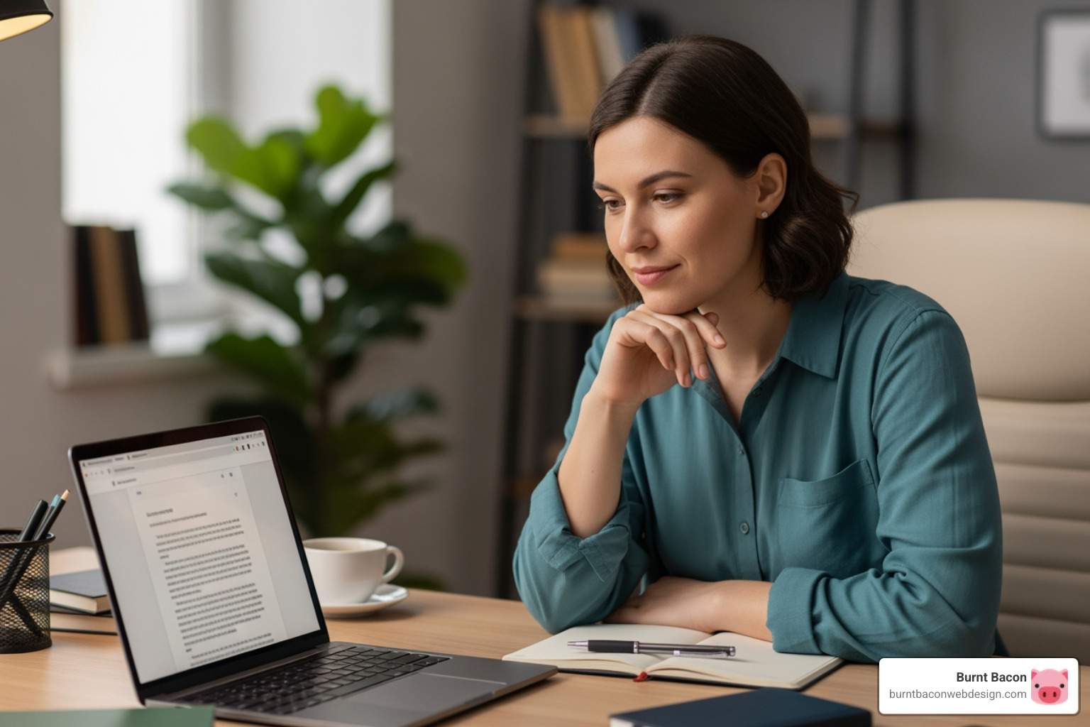 Image of a person calmly responding to a negative comment on a laptop - how to manage reputation Image of a person calmly responding to a negative comment on a laptop - how to manage reputation