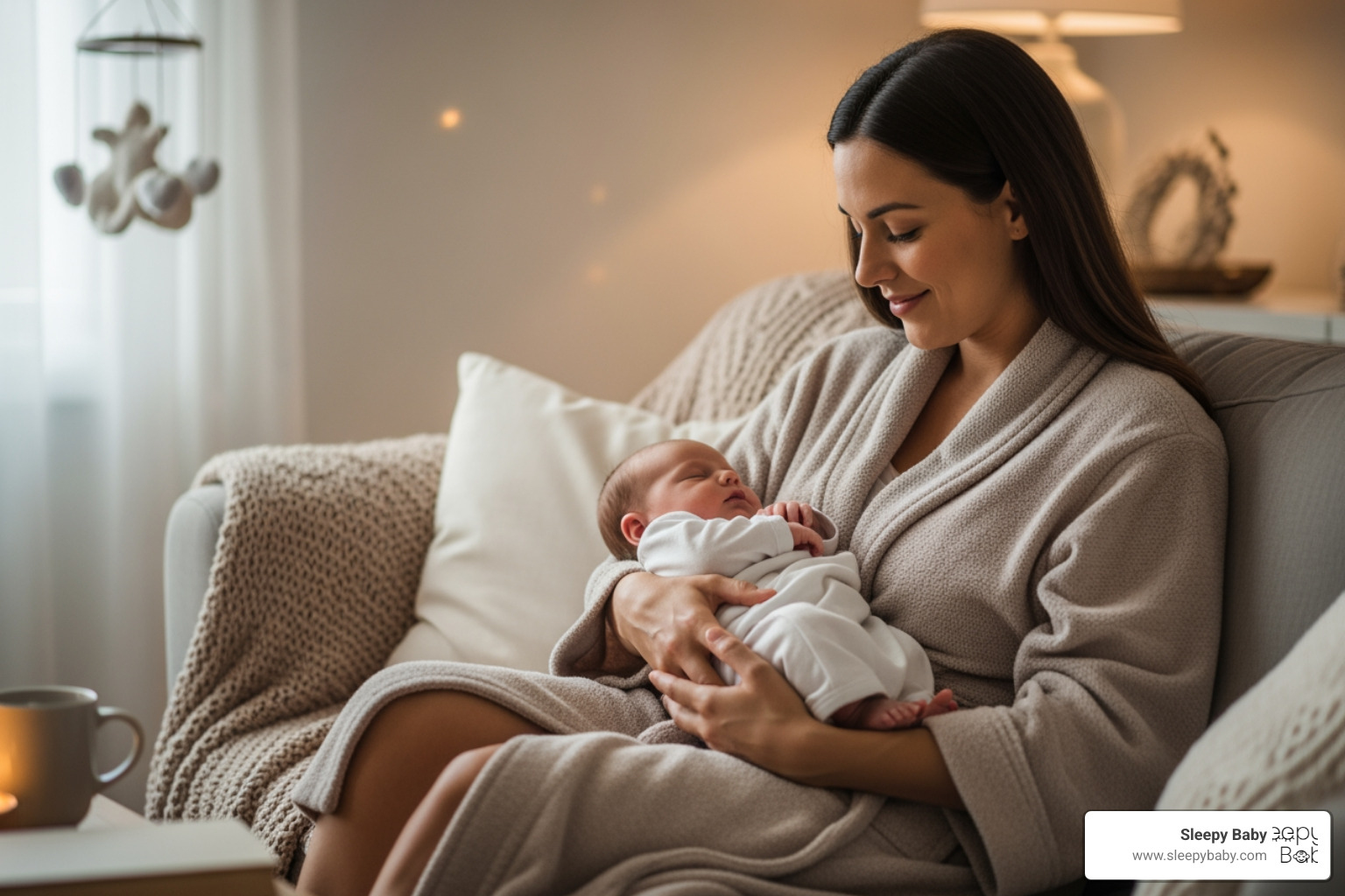 new mother relaxing in a cozy robe with baby - top 10 baby gifts for new mothers new mother relaxing in a cozy robe with baby - top 10 baby gifts for new mothers