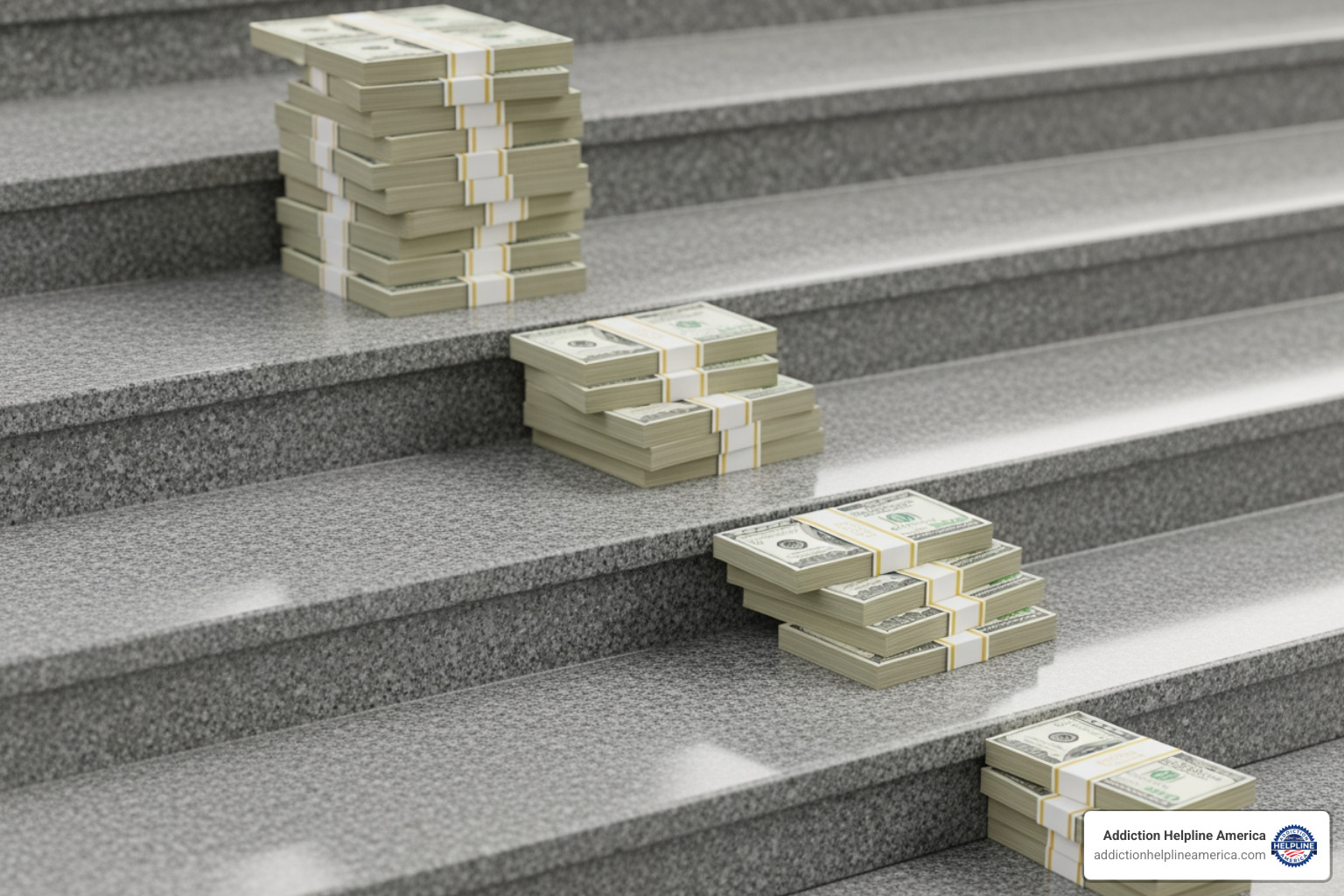 Image illustrating a sliding fee scale concept where costs decrease with lower income - free rehab Colorado Springs