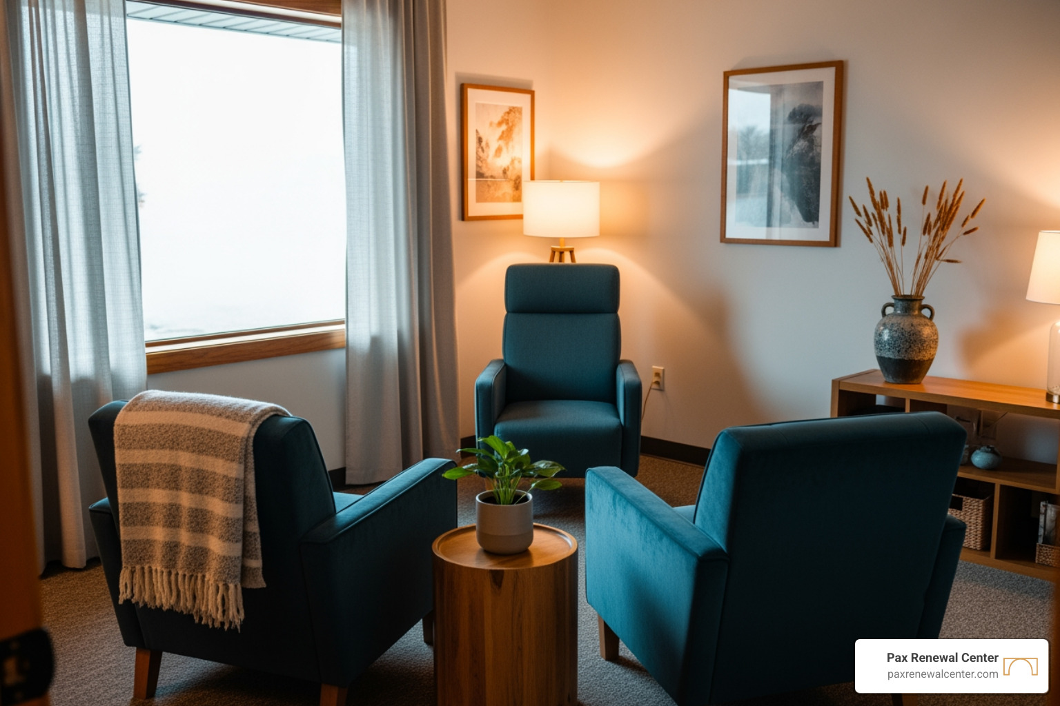 A warm and inviting therapy office with two comfortable chairs facing a therapist's chair, bathed in soft, natural light, reflecting brand colors #013B4C and #D7A461. - relationship counseling near me A warm and inviting therapy office with two comfortable chairs facing a therapist's chair, bathed in soft, natural light, reflecting brand colors #013B4C and #D7A461. - relationship counseling near me