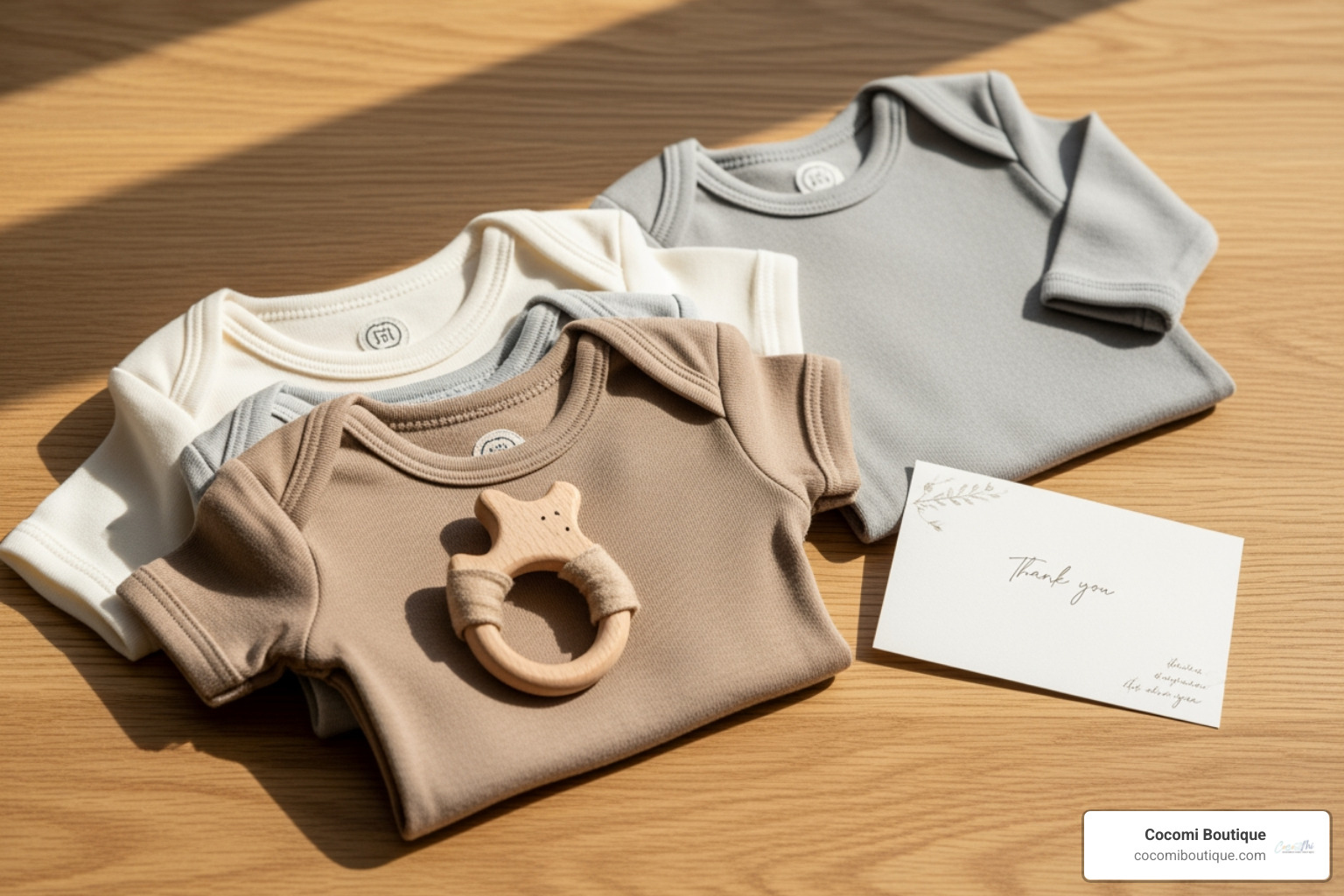 organic baby gift set with a thank you note - organic baby gift set