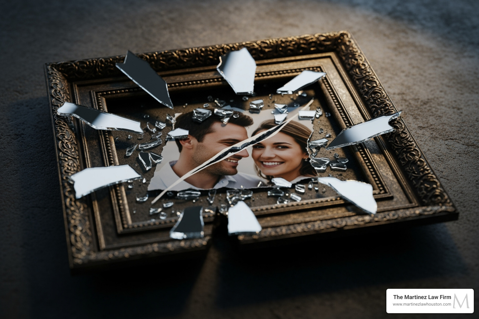 shattered picture frame representing broken relationships - sex crimes defense