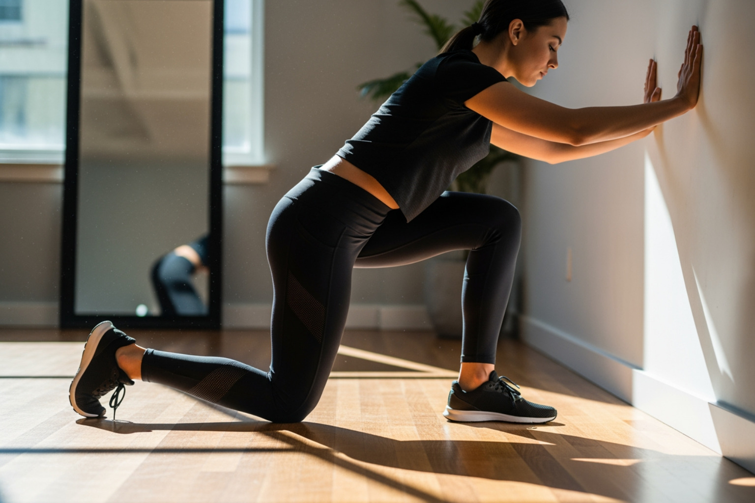 person stretching calf muscle - sore legs for no reason person stretching calf muscle - sore legs for no reason