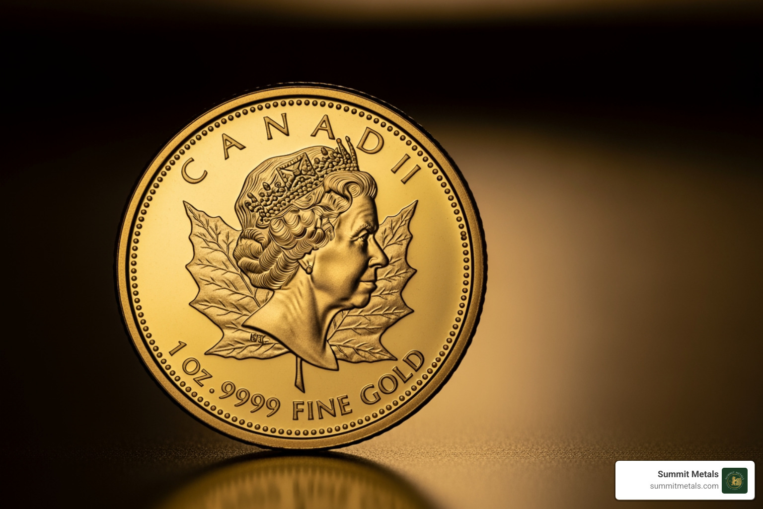 Person placing gold coin into protective capsule - 1 oz pure gold coin