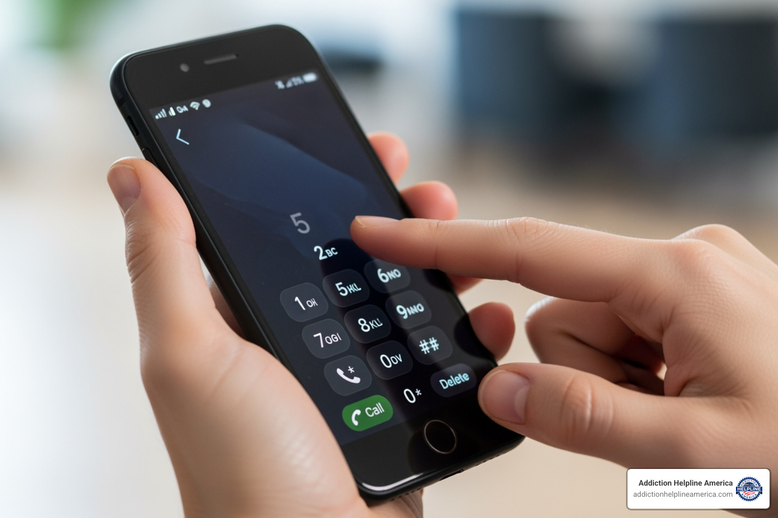 person dialing a number on their smartphone - substance abuse treatment helpline