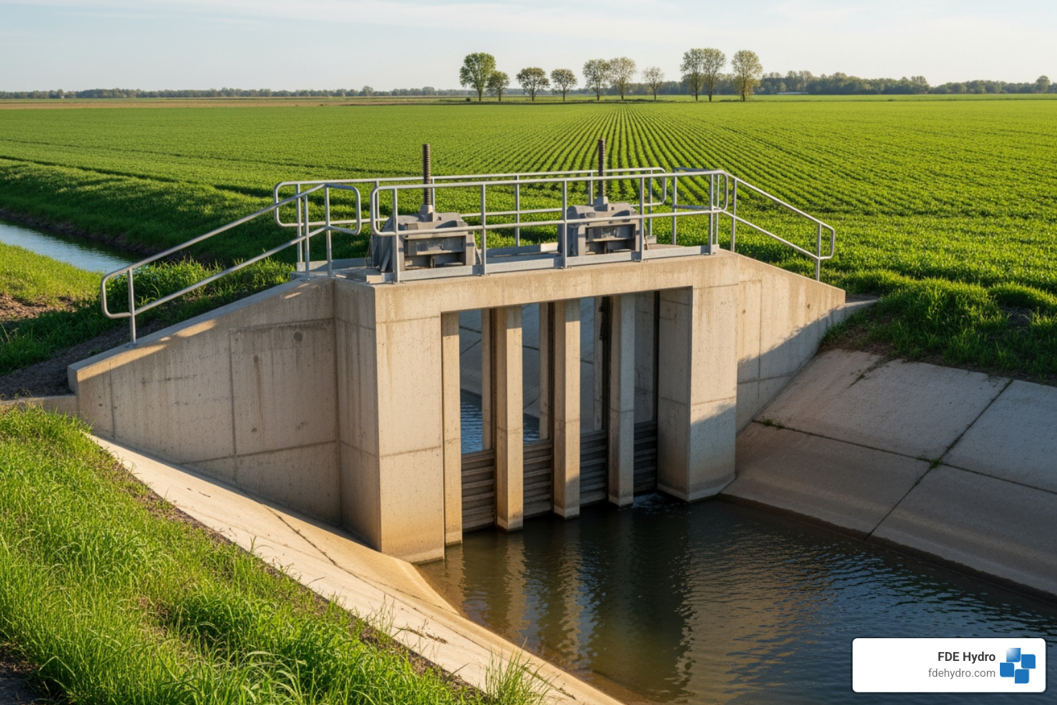 image of a flashboard riser in an agricultural setting - Water control structures
