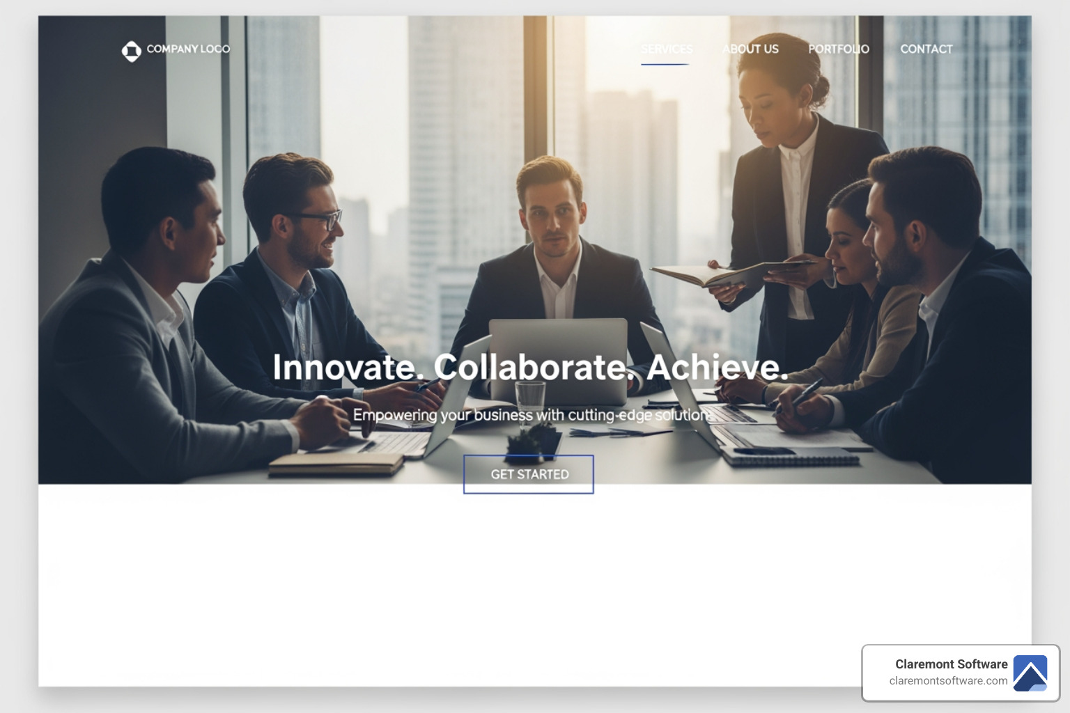 website with a large, impactful hero image and clear CTA - business website layout website with a large, impactful hero image and clear CTA - business website layout