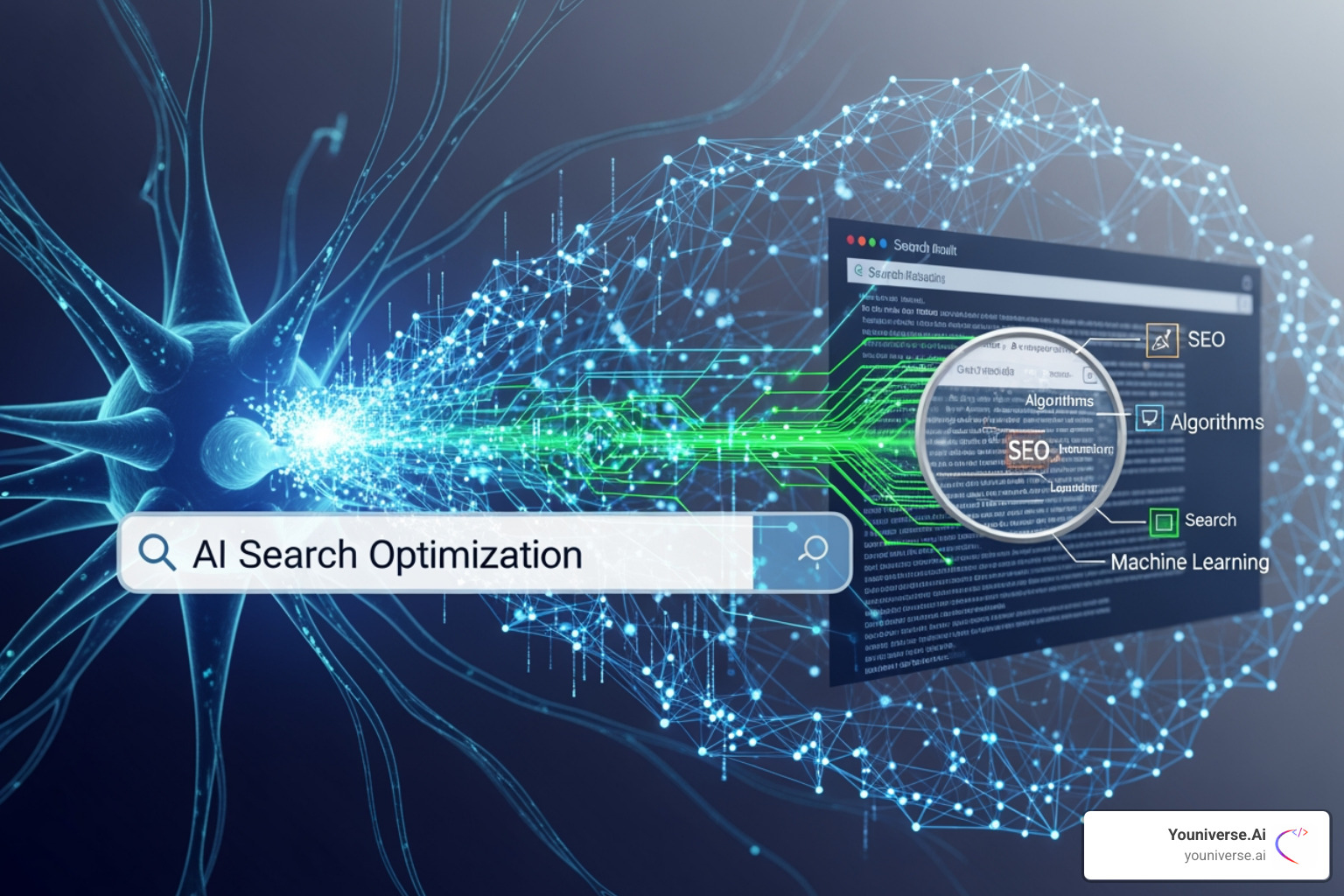 A dashboard displaying various AI-centric SEO metrics, including snippet performance, AI citation count, LLM referral traffic, and voice search query volume - AI search optimization
