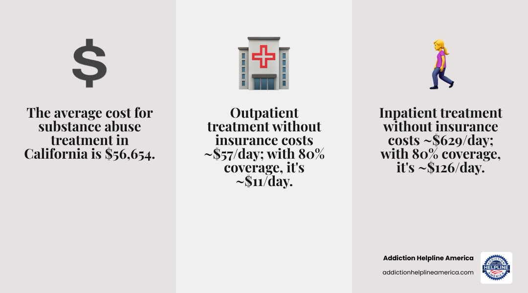 TABLE comparing average daily costs for inpatient and outpatient care with and without insurance - california addiction treatment center infographic 3_facts_emoji_grey TABLE comparing average daily costs for inpatient and outpatient care with and without insurance - california addiction treatment center infographic 3_facts_emoji_grey