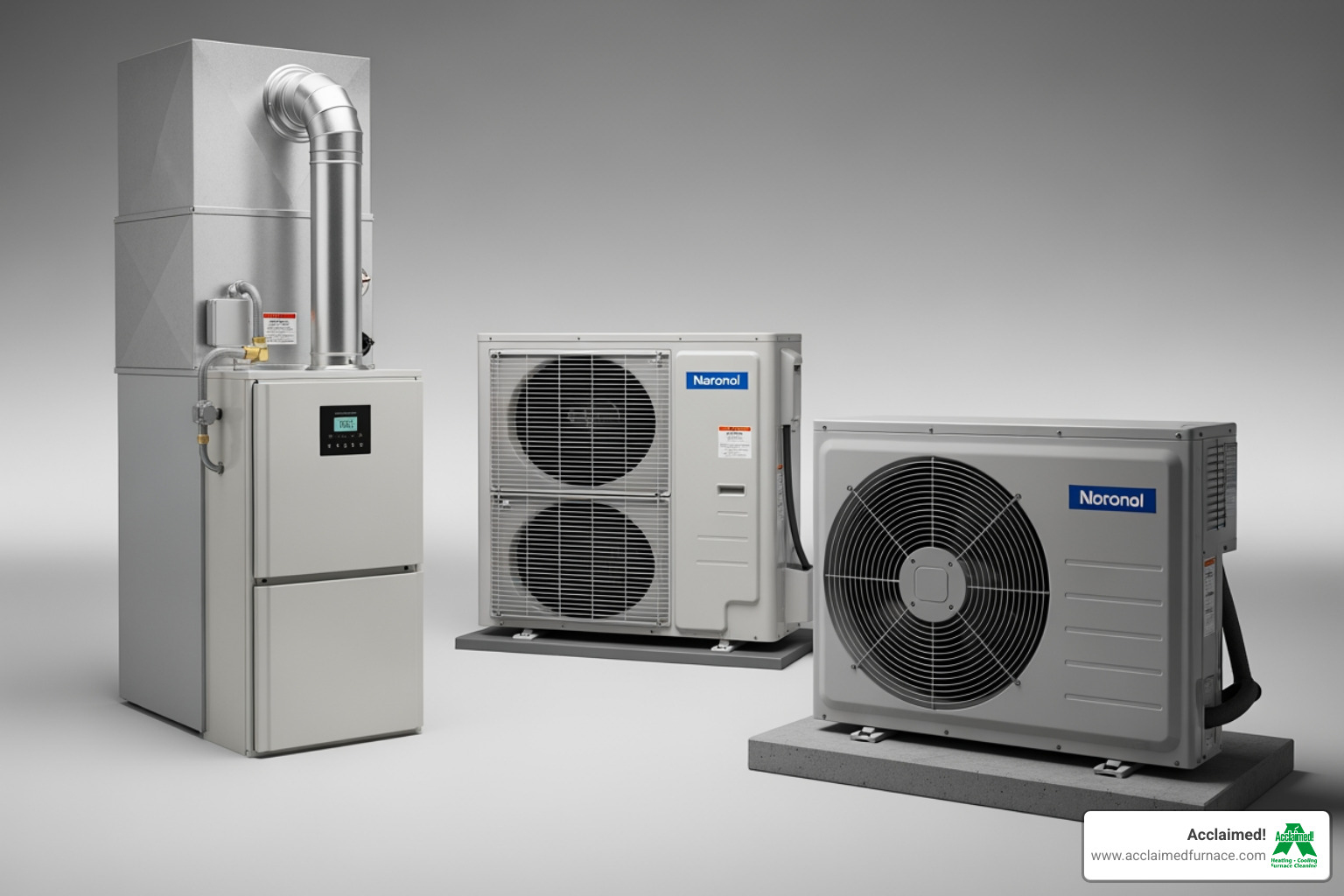 residential HVAC units, including an outdoor AC unit, a modern furnace, and an outdoor heat pump unit - heating and cooling installation sherwood park ab residential HVAC units, including an outdoor AC unit, a modern furnace, and an outdoor heat pump unit - heating and cooling installation sherwood park ab