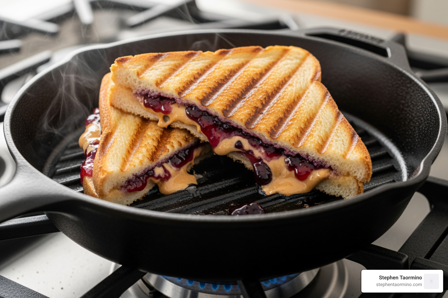 Grilled PB&J in a skillet - How to Create the Best PB&J Sandwich