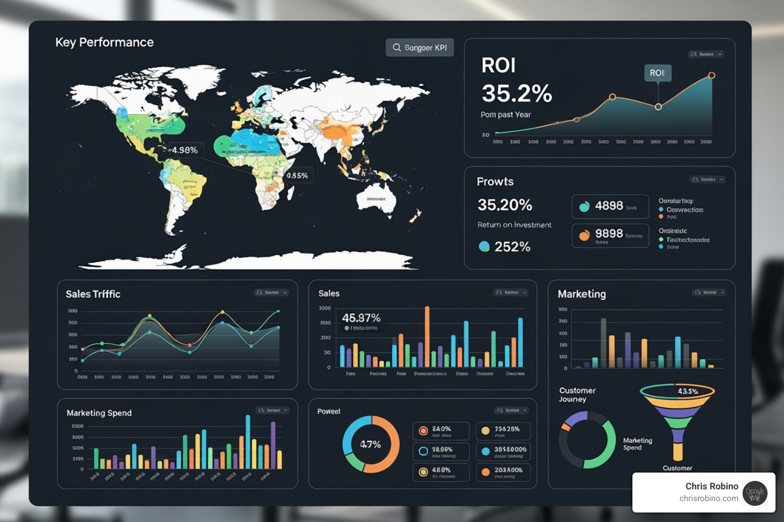 dashboard showing key performance indicators (KPIs) and ROI - Digital innovation consulting