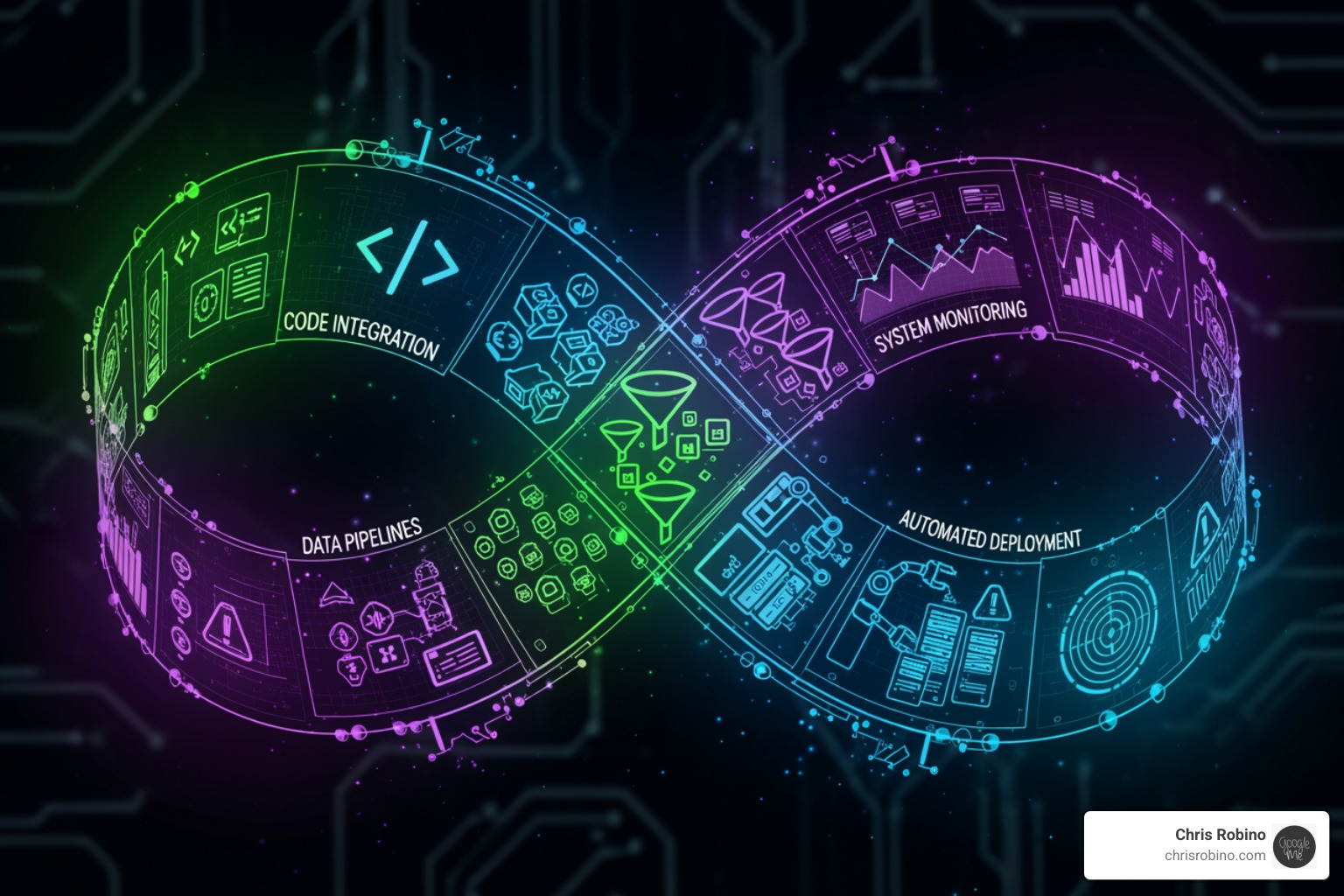 MLOps lifecycle diagram showing continuous integration, deployment, and monitoring - AI implementation strategies