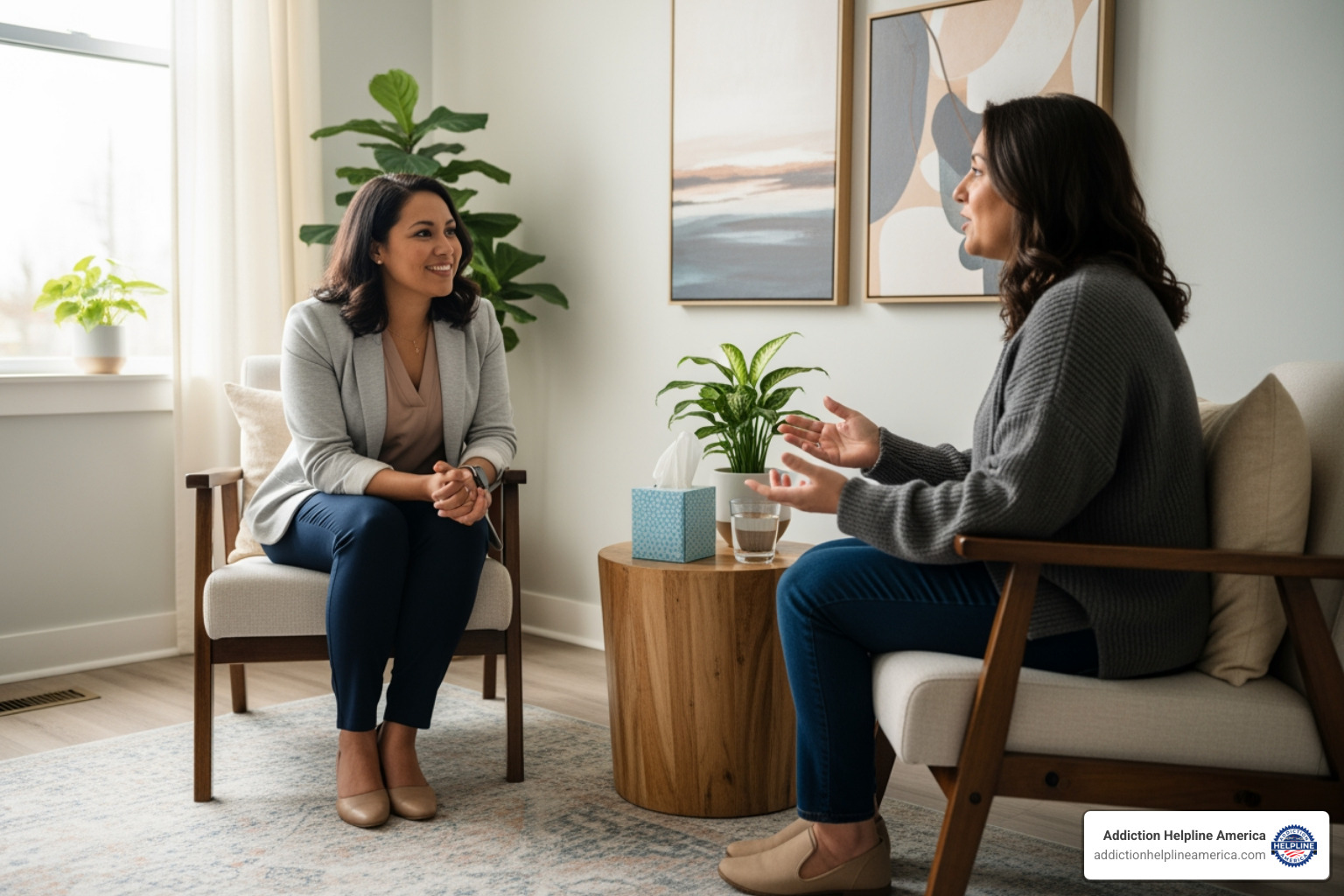 one-on-one counseling session in a professional office - Women's rehab California one-on-one counseling session in a professional office - Women's rehab California
