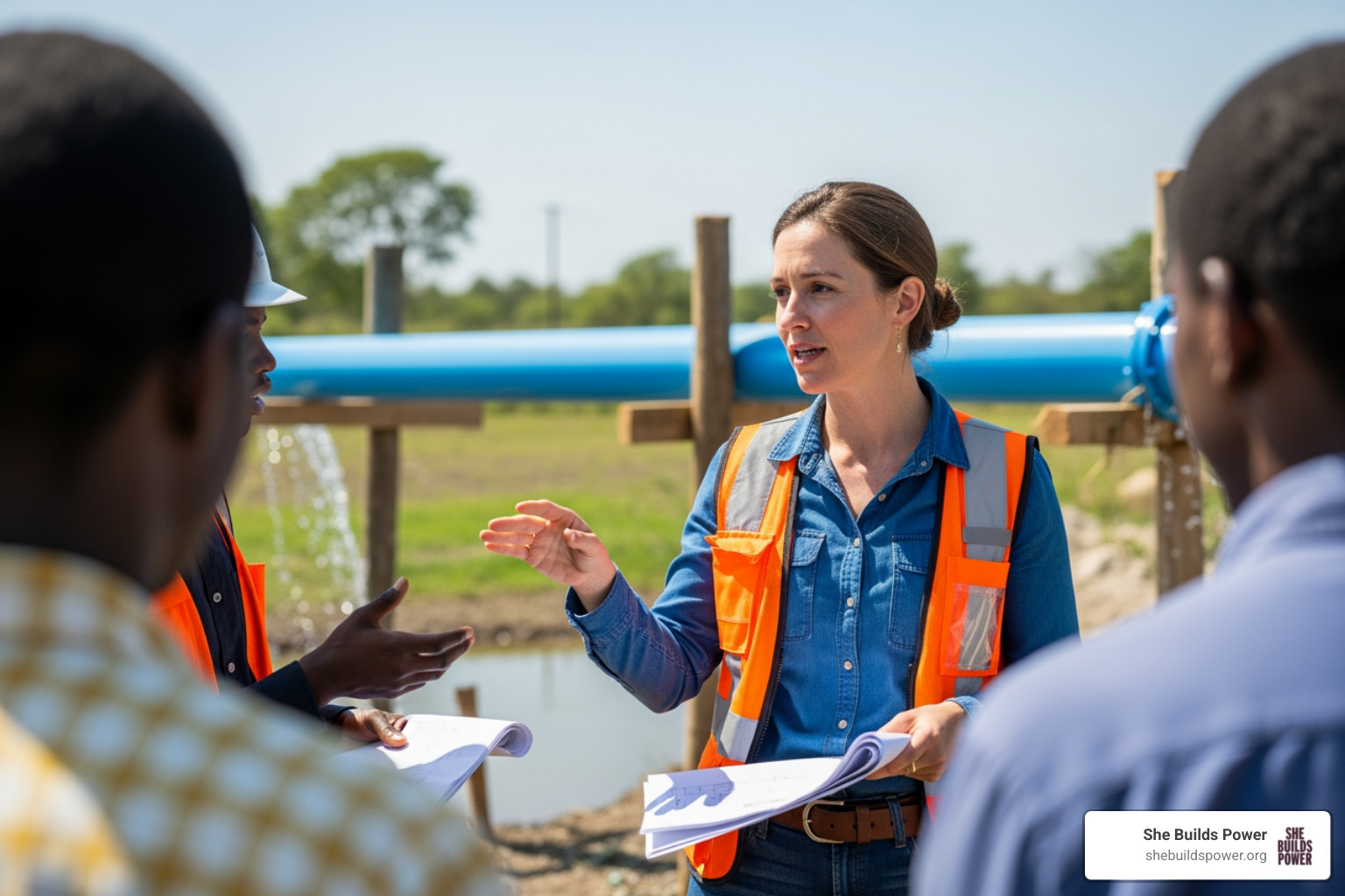 woman leading water project - Water resource management